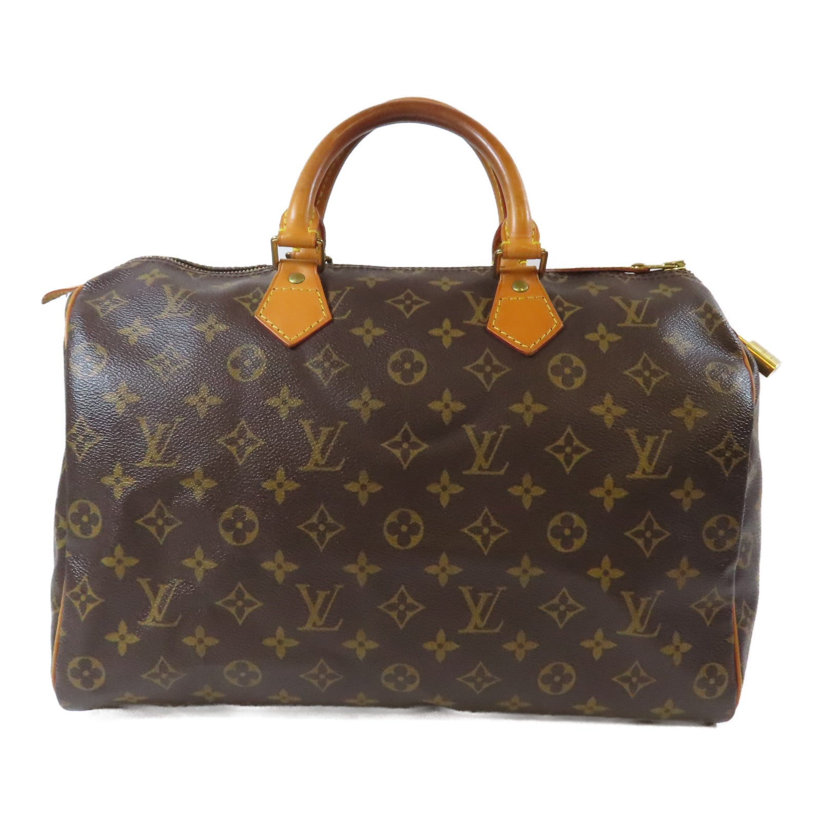 LOUIS VUITTON Monogram Speedy 35金扣手挽袋啡色