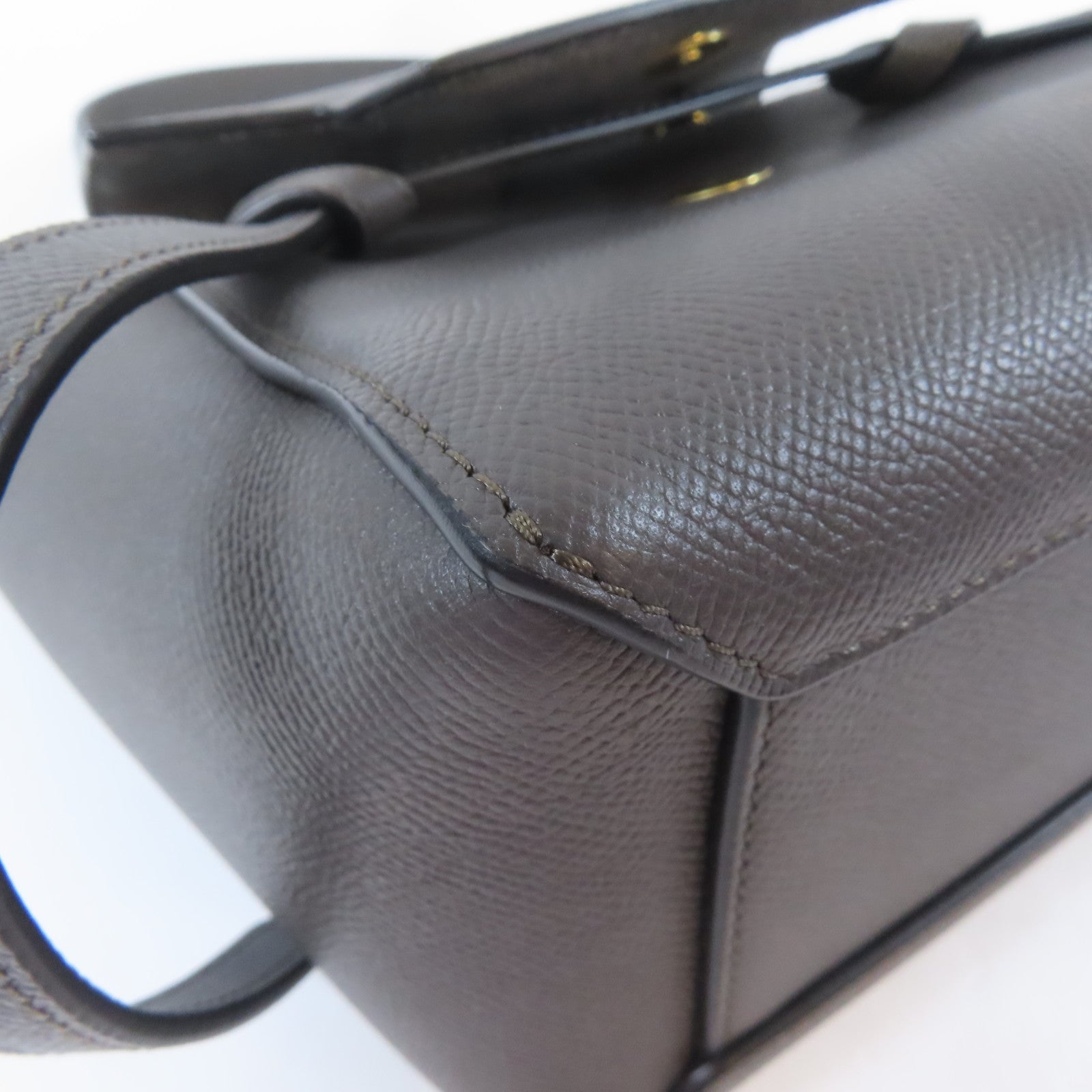 CELINE 牛皮皮革Nano Belt Bag金扣手挽肩背兩用袋灰色