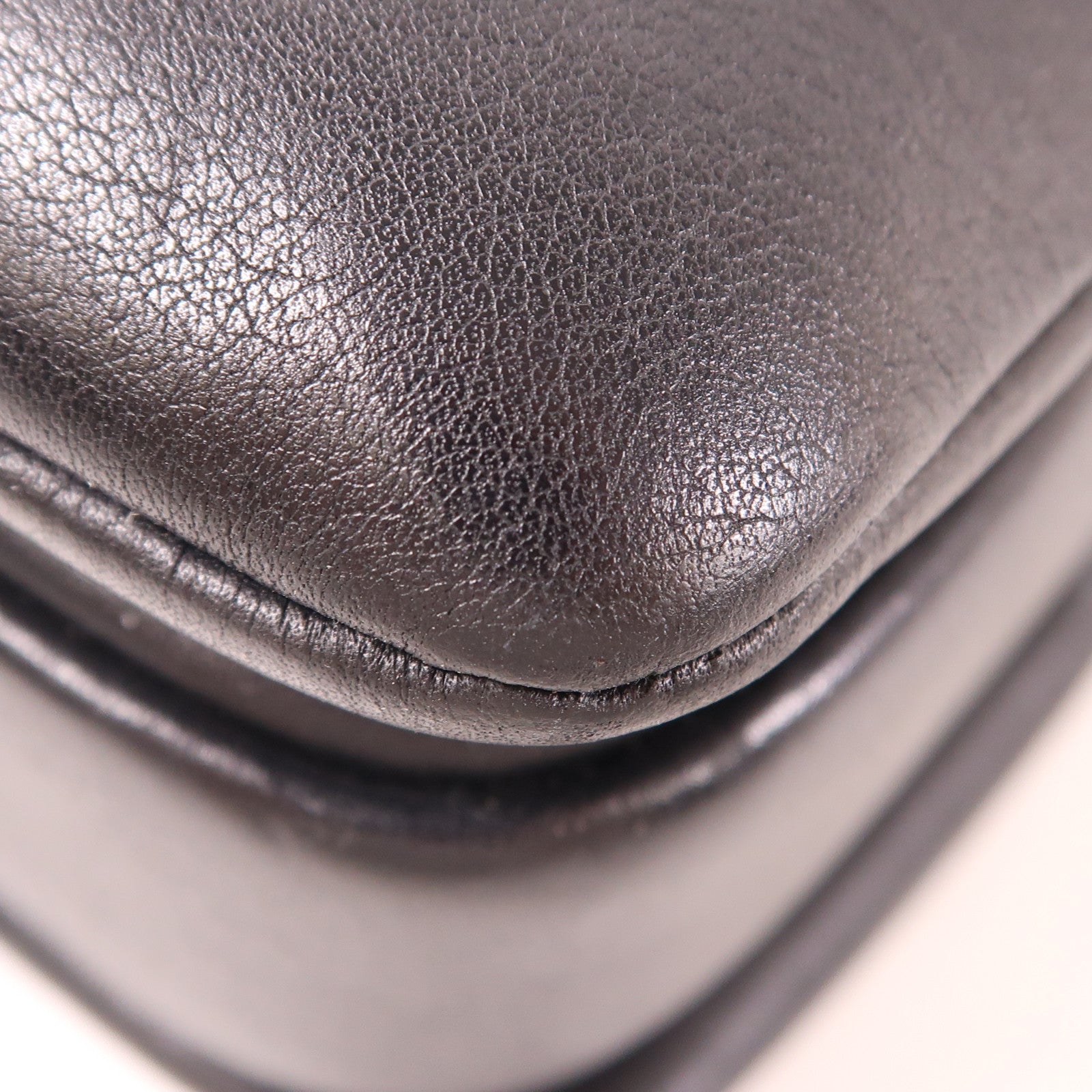 CHANEL 牛皮皮革2 Way Shoulder銀扣手挽肩背兩用袋