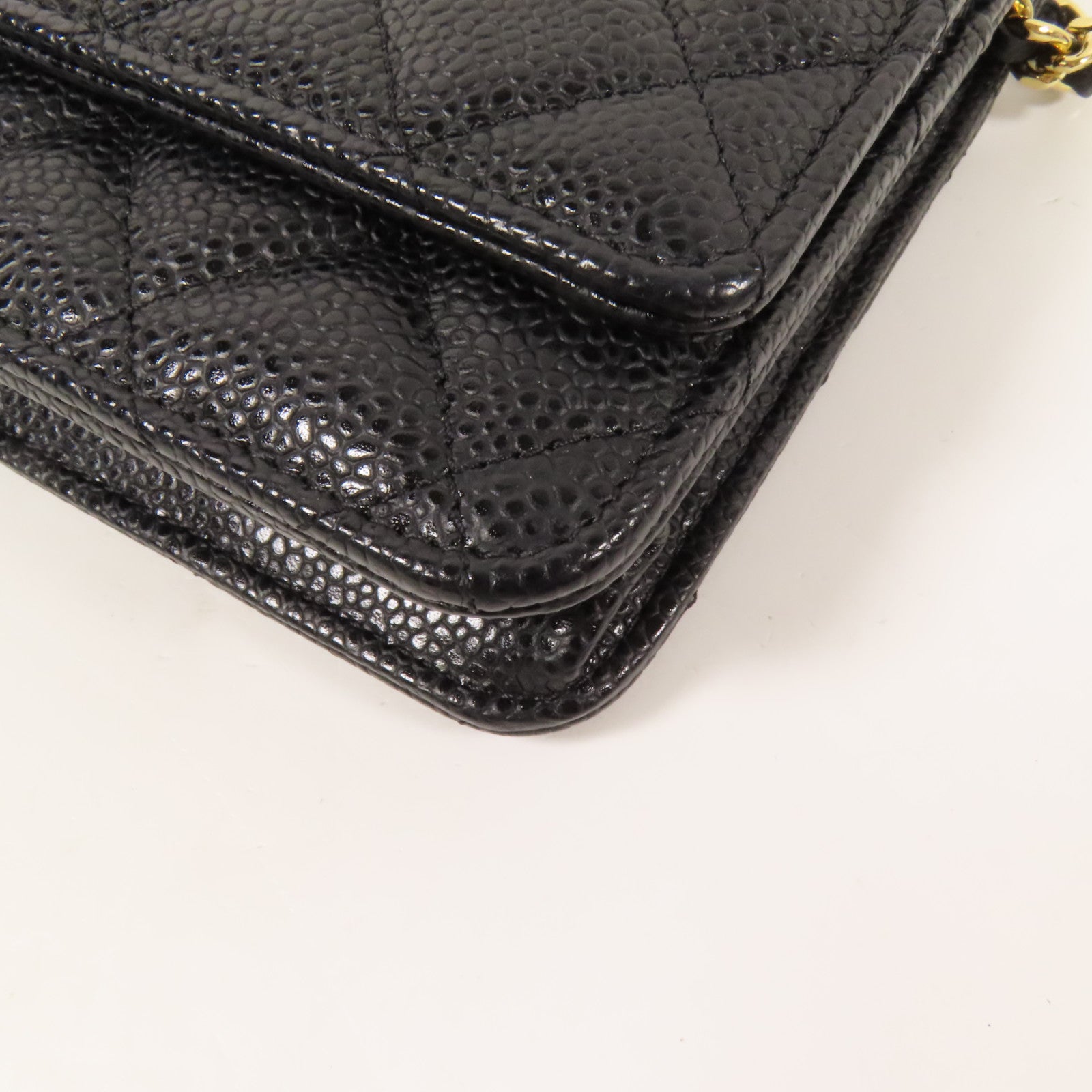 CHANEL 牛皮皮革WOC Wallet On Chain金扣鏈帶肩背袋