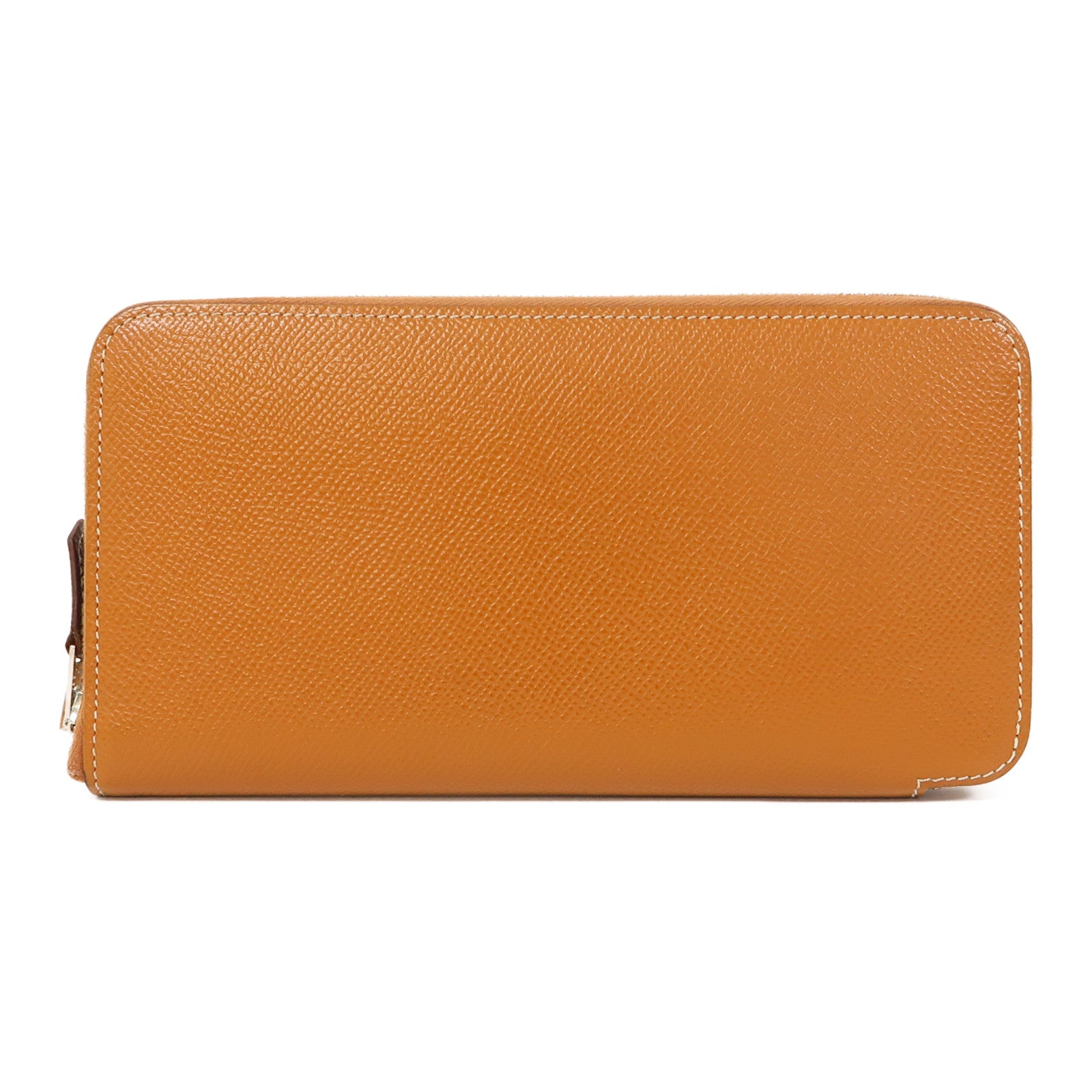 HERMES Epsom皮革Azap銀扣長錢包啡色