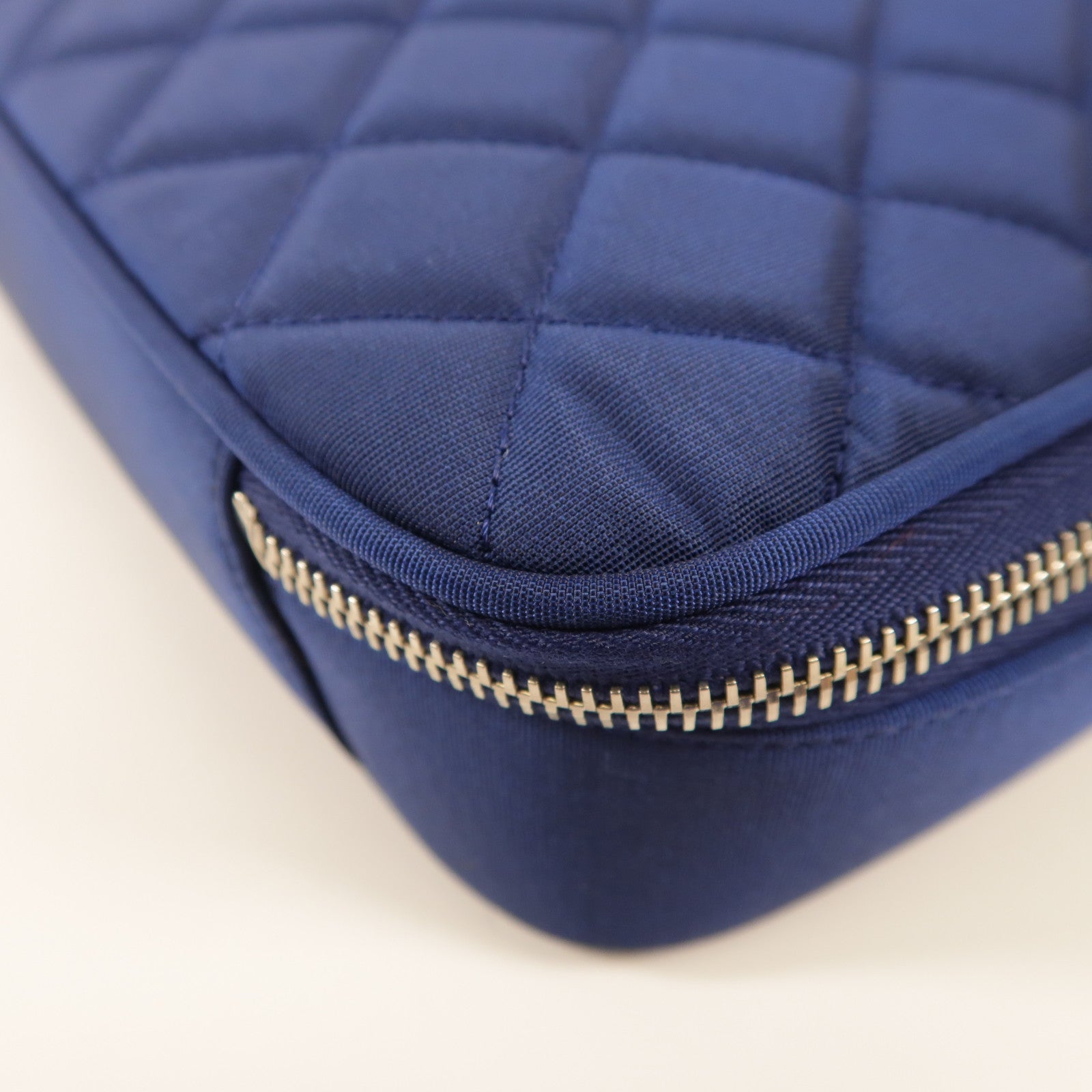 CHANEL CC SHW Laptop Bag Nylon Blue