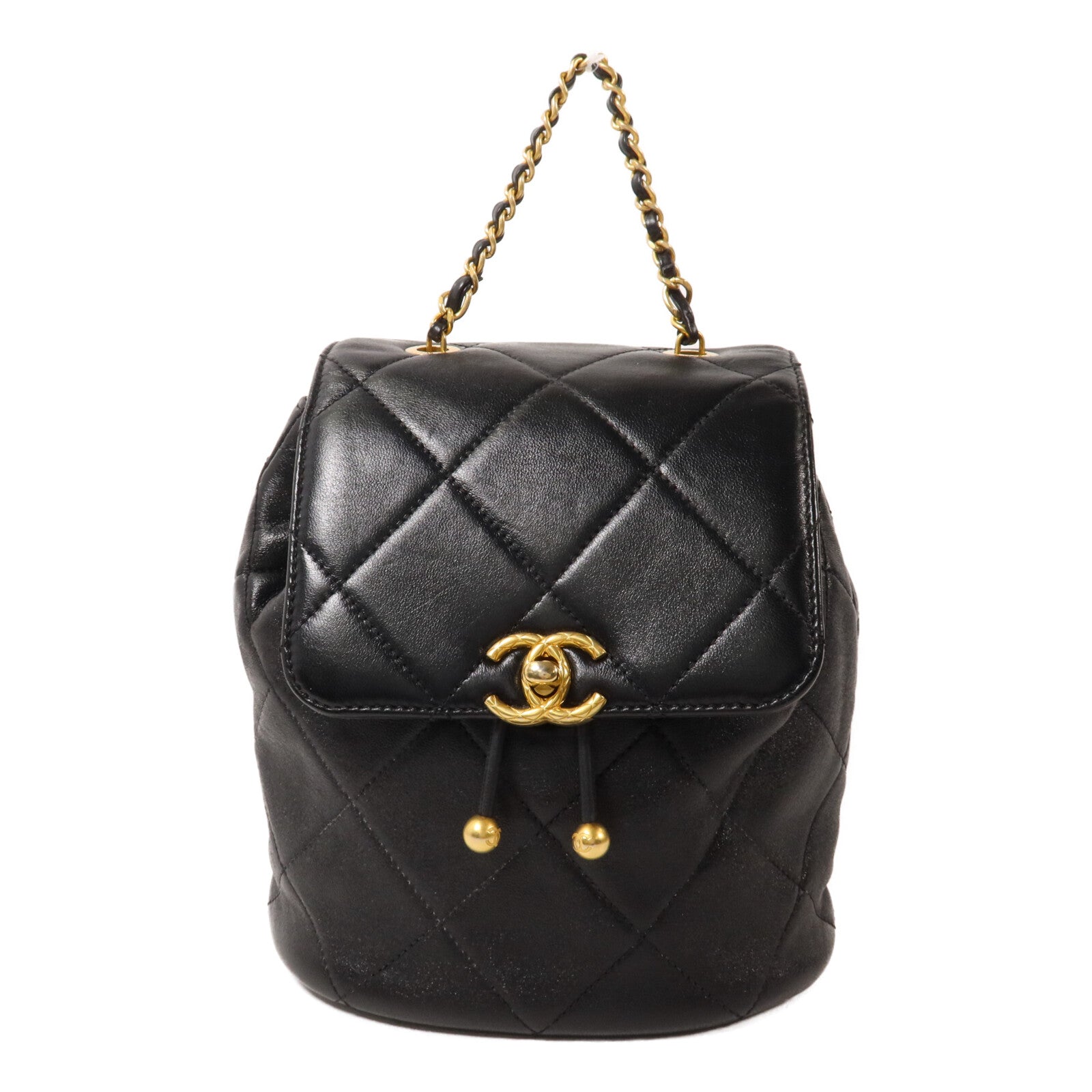 CHANEL 牛皮皮革Duma Backpack鏈帶背包