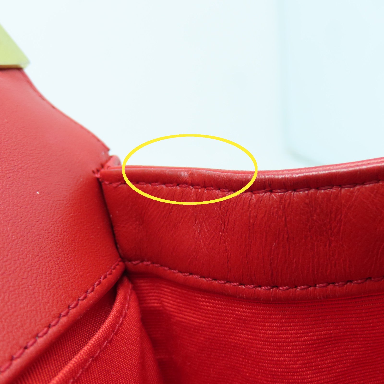 CHANEL 【激減優惠】菱格羊皮皮革Chain Shoulder金扣鏈帶肩背袋紅色