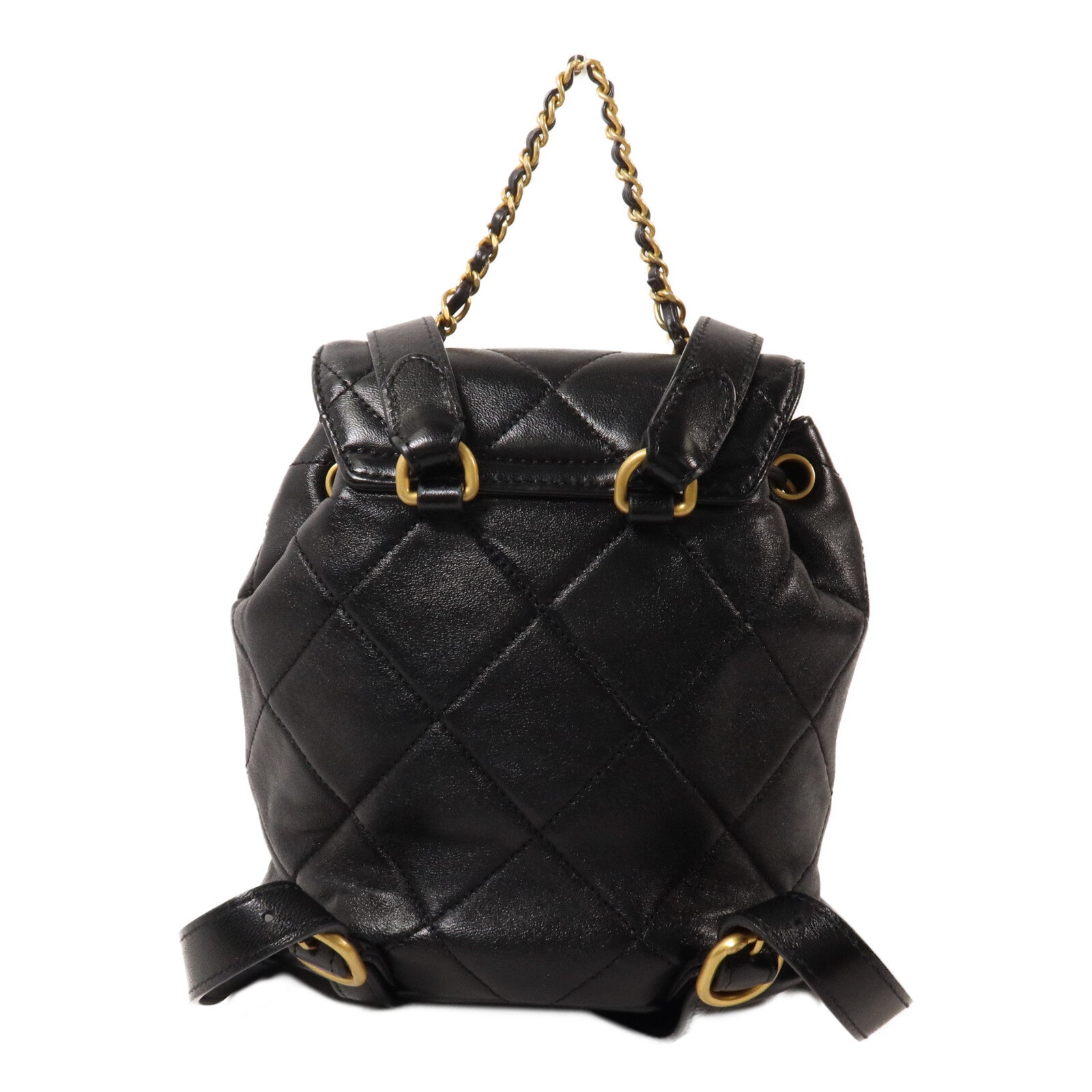 CHANEL 牛皮皮革Duma Backpack鏈帶背包