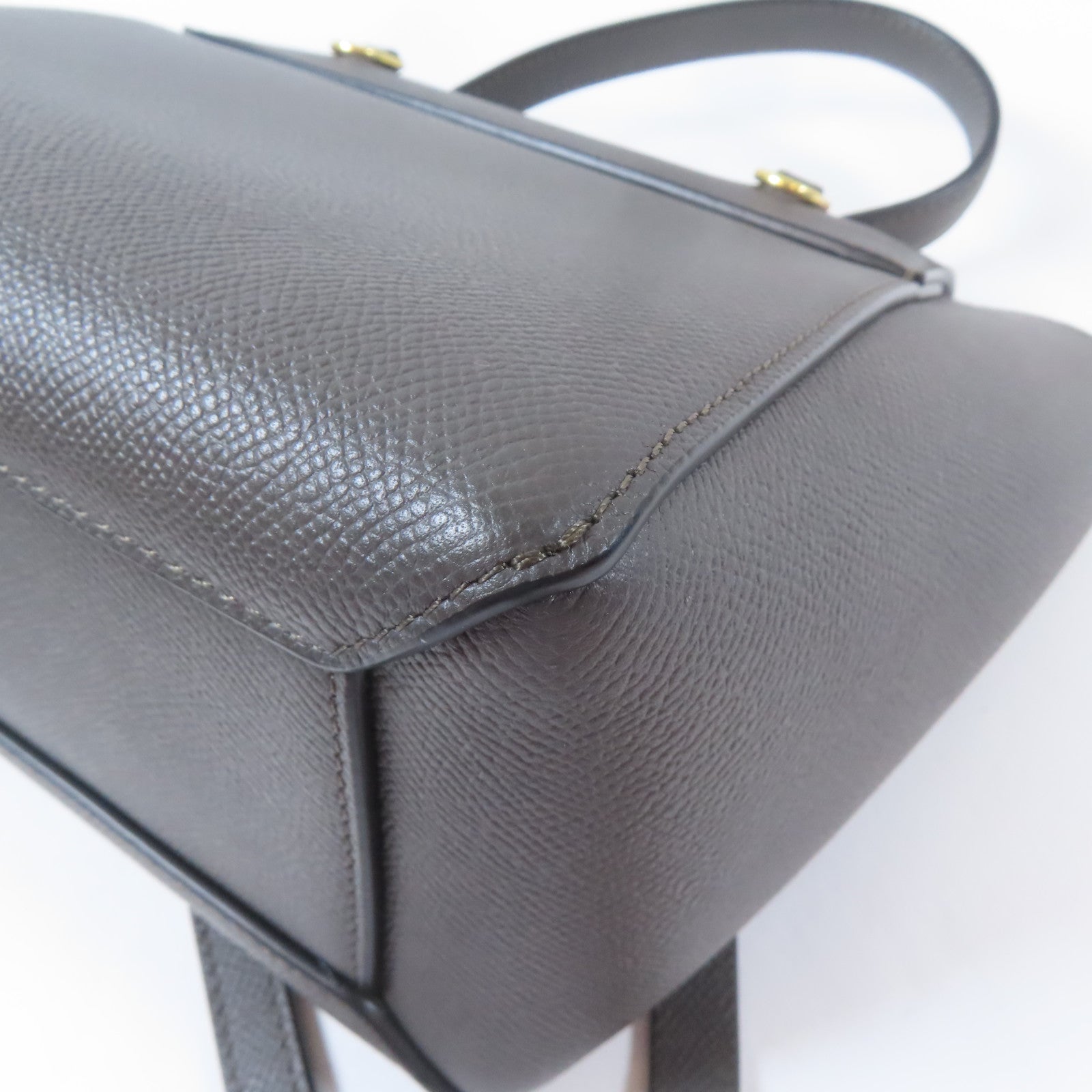 CELINE 牛皮皮革Nano Belt Bag金扣手挽肩背兩用袋灰色