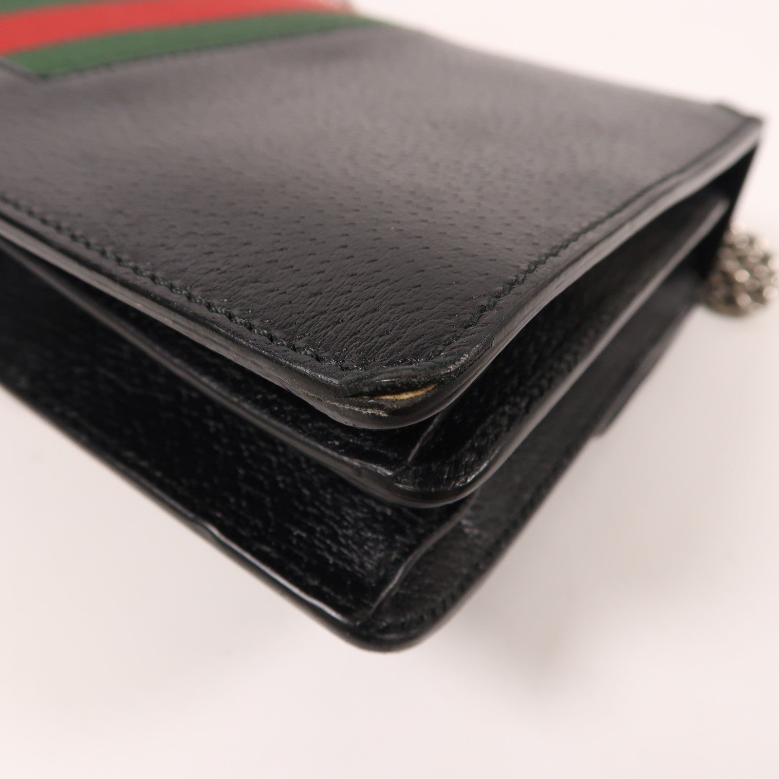 GUCCI 牛皮皮革Dionysus鏈帶肩背袋黑色