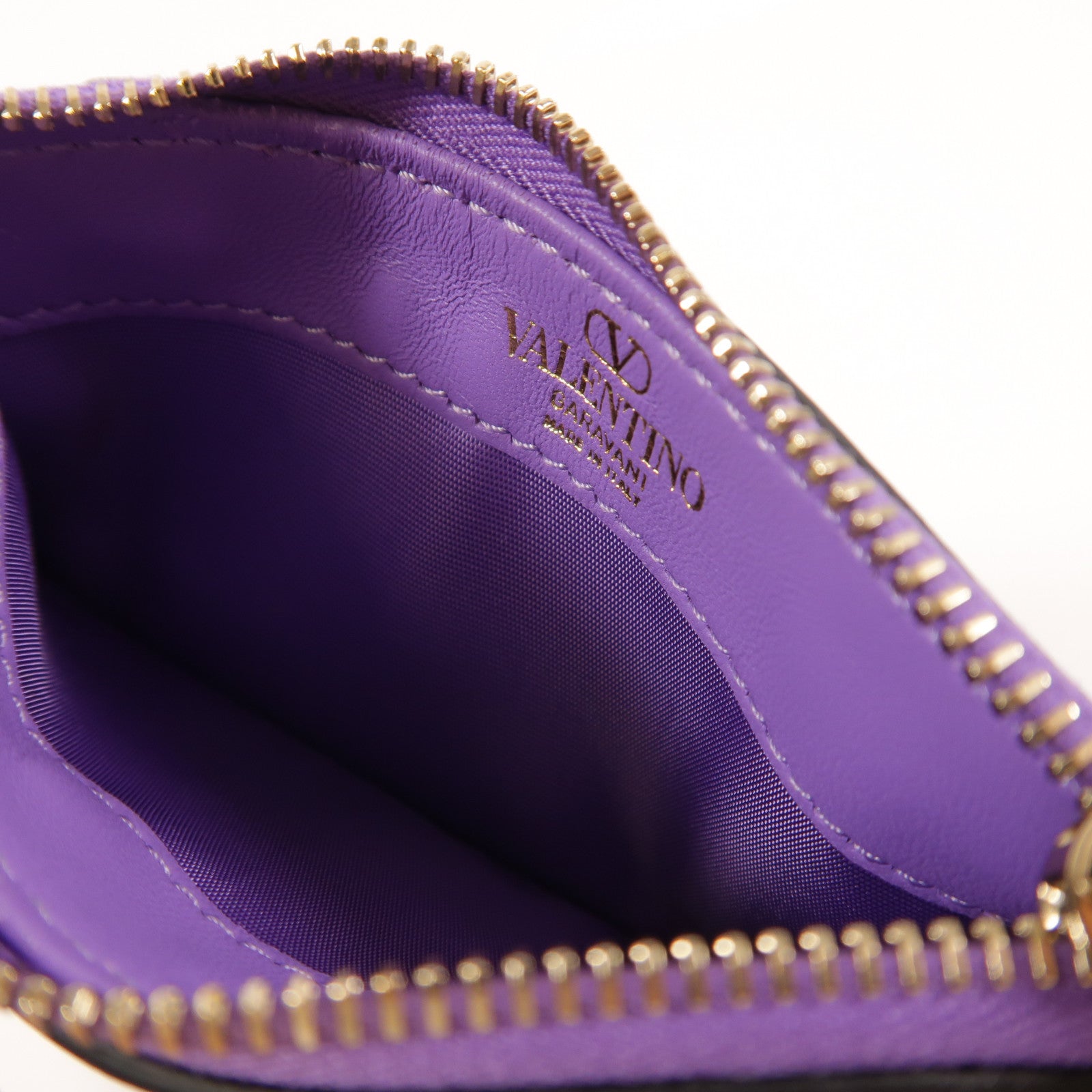 Valentino 羊皮皮革Card Case金扣卡片套