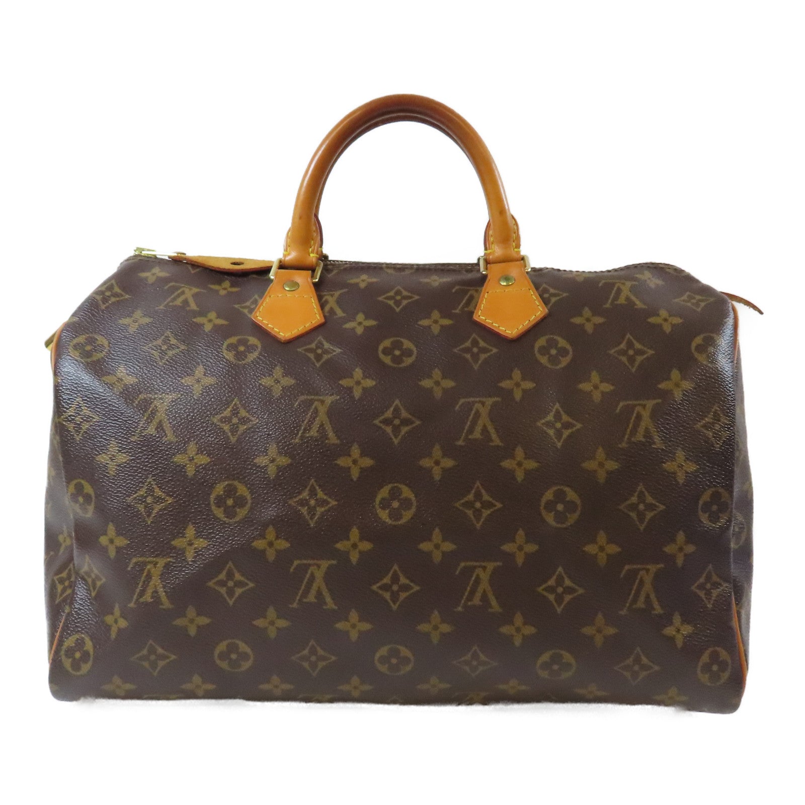 LOUIS VUITTON Monogram Speedy 35金扣手挽袋啡色