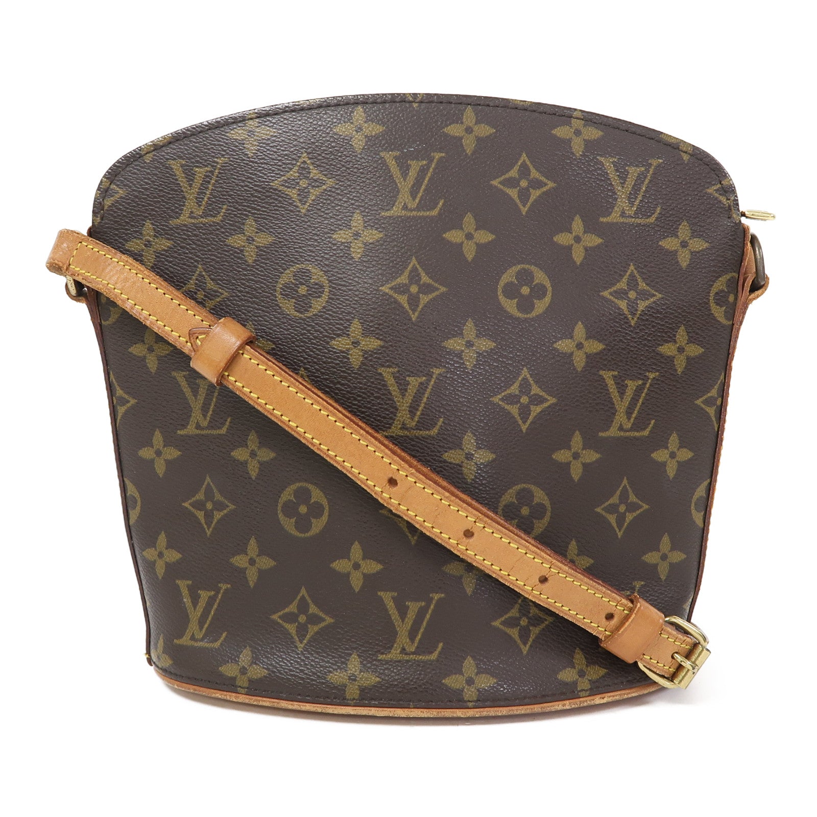LOUIS VUITTON Monogram Drouot金扣肩背袋啡色