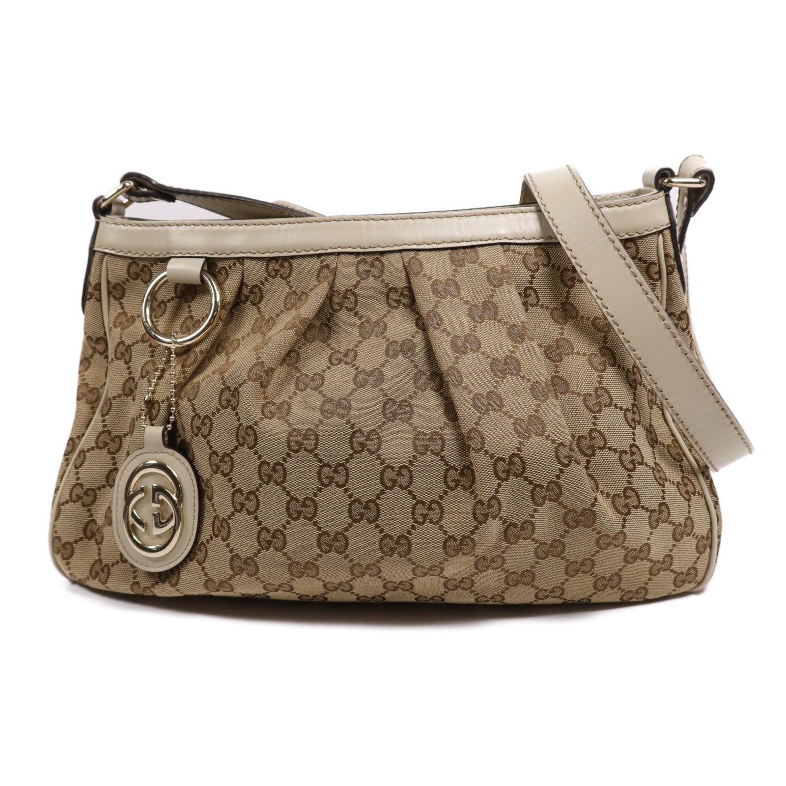 GUCCI 帆布Shoulder Bag金扣肩背袋