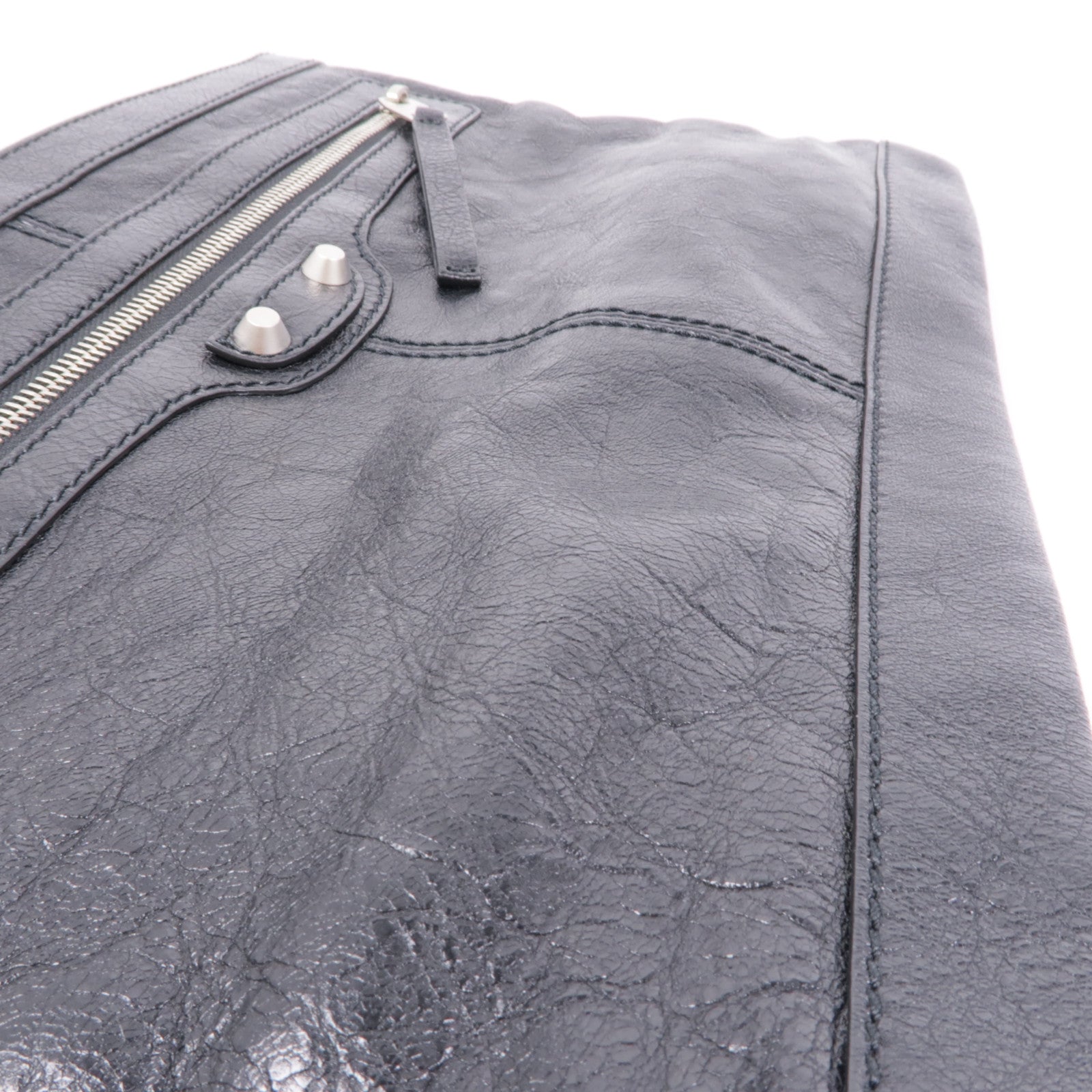 BALENCIAGA 皮革Clutch Bag銀扣手拿包