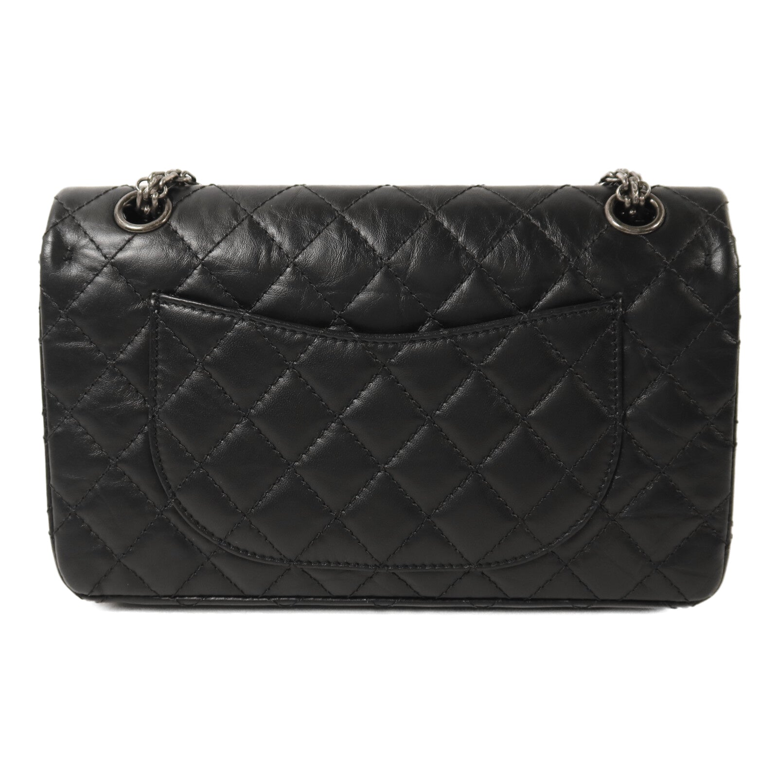 CHANEL 牛皮皮革2.55銀扣鏈帶肩背袋