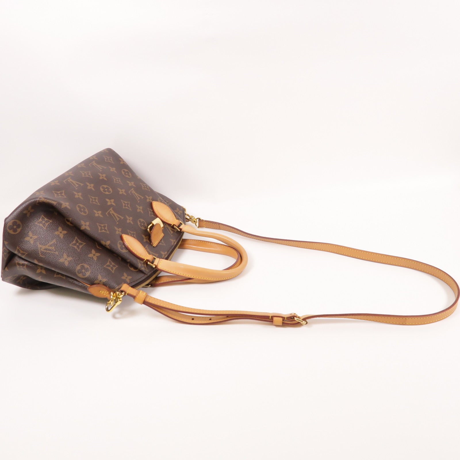 LOUIS VUITTON Monogram Rivoli PM金扣手挽肩背兩用袋棕色