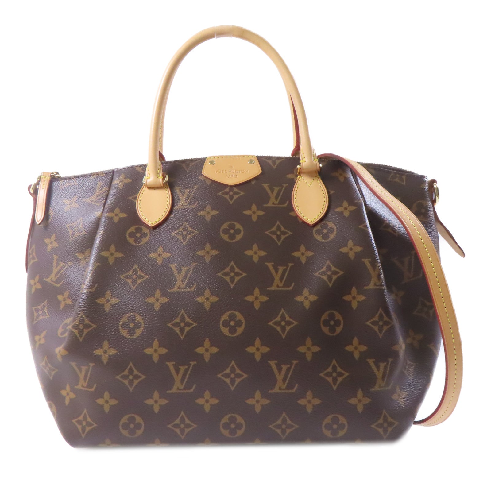 LOUIS VUITTON Monogram Turenne MM金扣手挽肩背兩用袋棕色