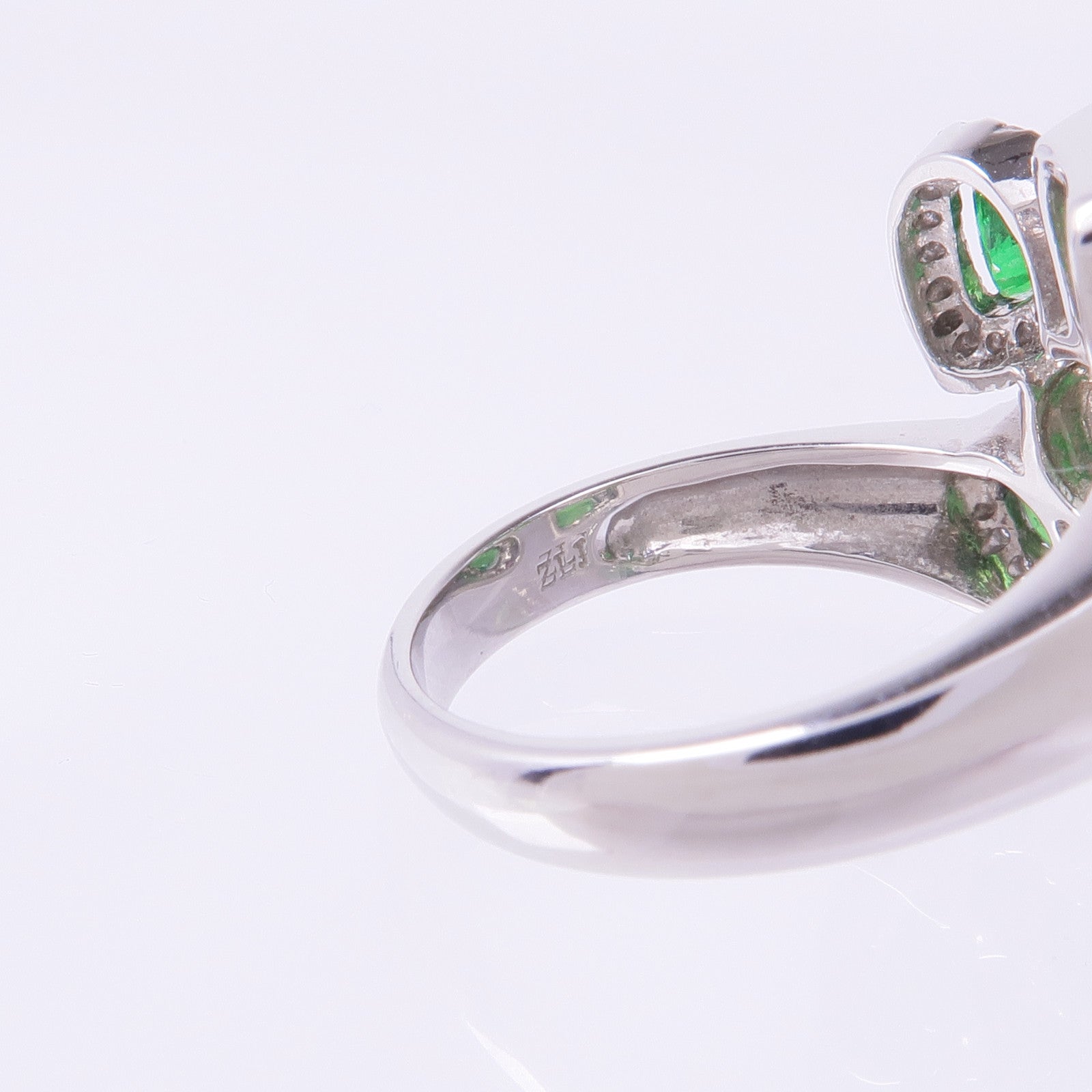 JEWELRY 14K白金Diamond Crystal Ring鑽石/水晶戒指US#7