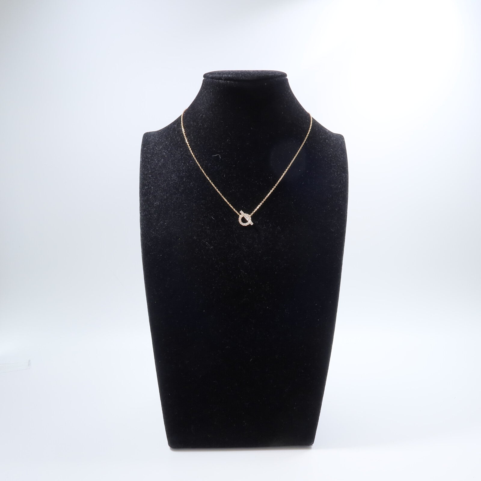 HERMES 18K玫瑰金Finesse Pendant鑽石項鍊