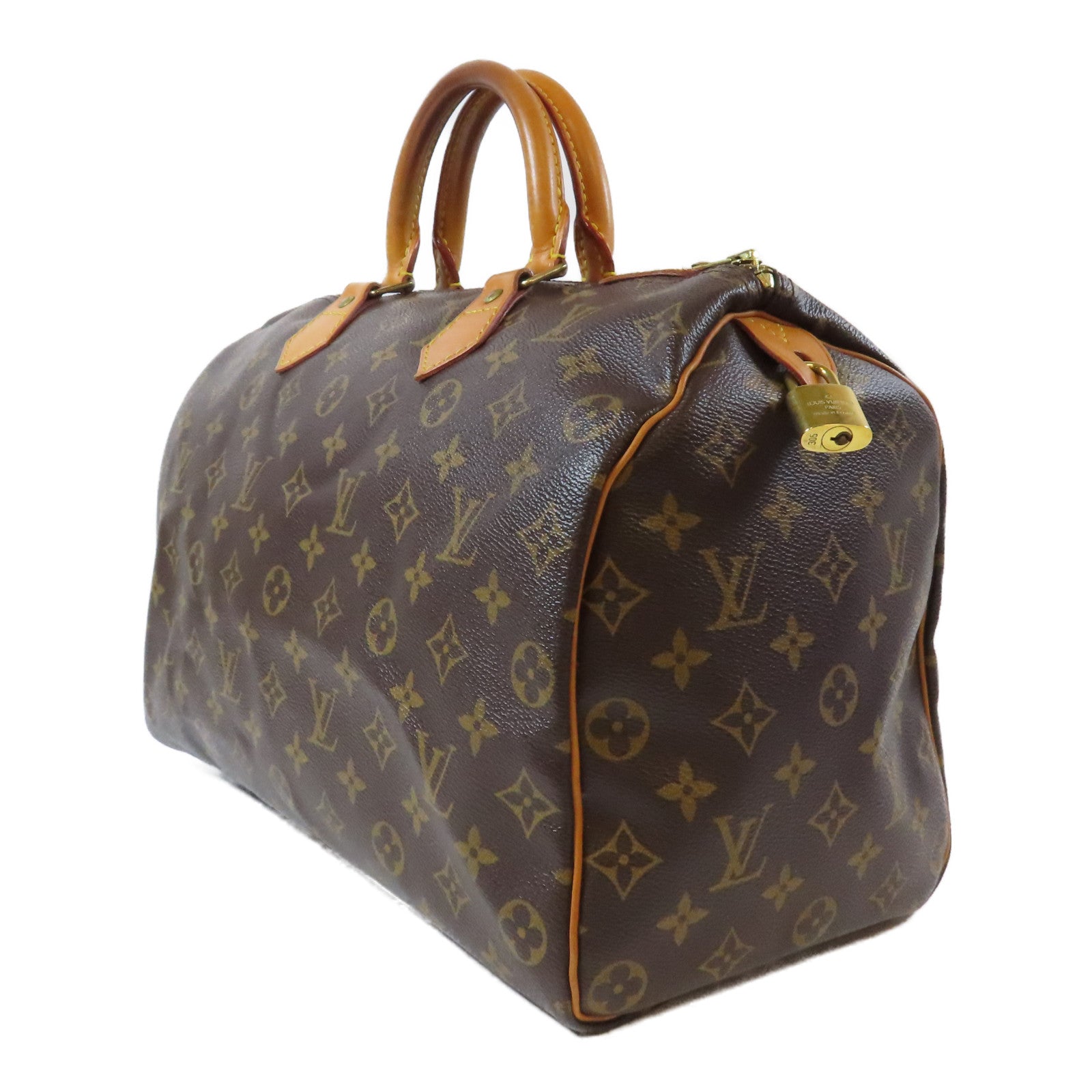 LOUIS VUITTON Monogram Speedy 35金扣手挽袋啡色