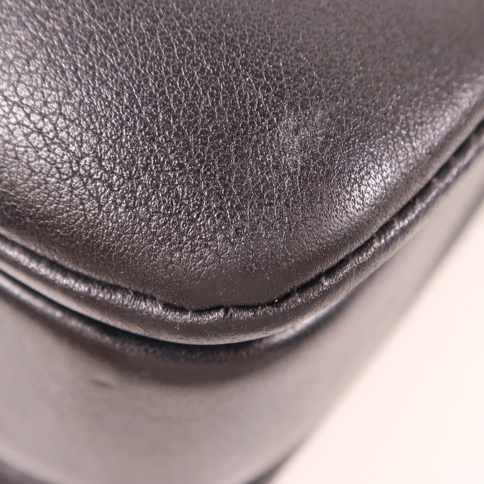 CHANEL 牛皮皮革2 Way Shoulder銀扣手挽肩背兩用袋