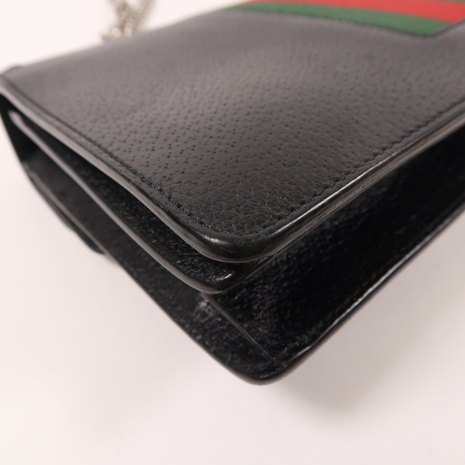 GUCCI 牛皮皮革Dionysus鏈帶肩背袋黑色