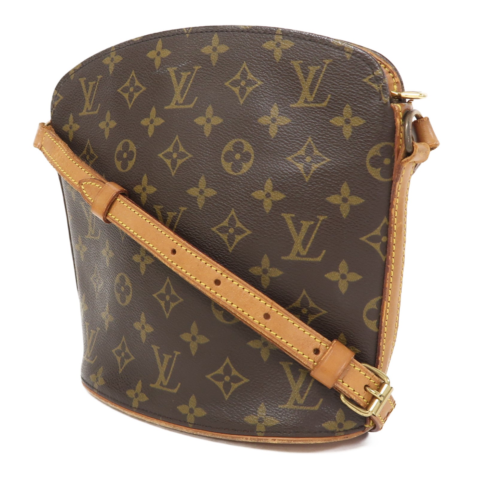 LOUIS VUITTON Monogram Drouot金扣肩背袋啡色