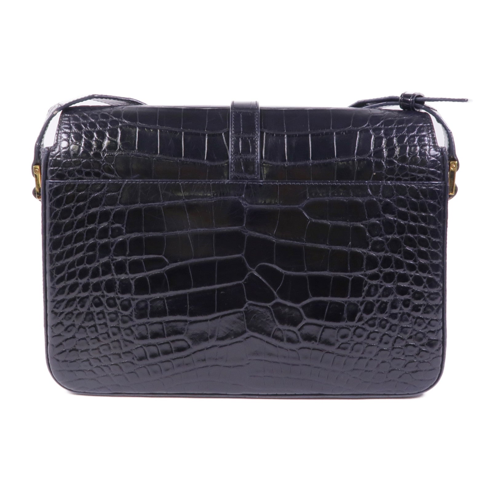 SAINT LAURENT 鱷魚皮革Classic Universite金扣肩背袋