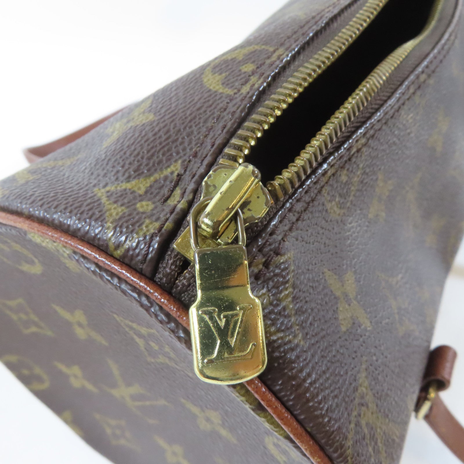 LOUIS VUITTON Monogram Papillon PM金扣肩背袋啡色