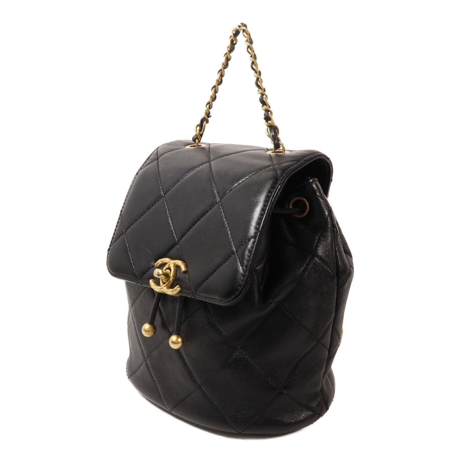 CHANEL 牛皮皮革Duma Backpack鏈帶背包