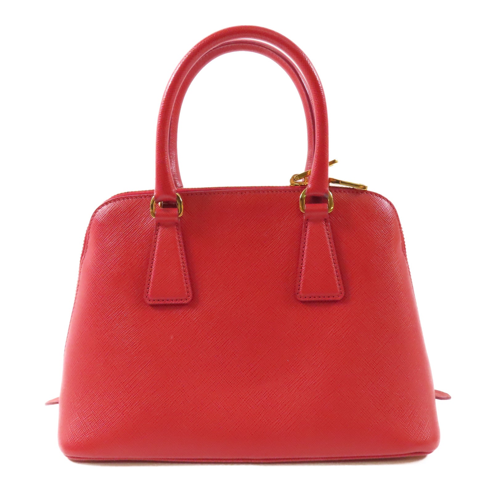 PRADA 牛皮皮革2 Way Shoulder金扣手挽肩背兩用袋紅色