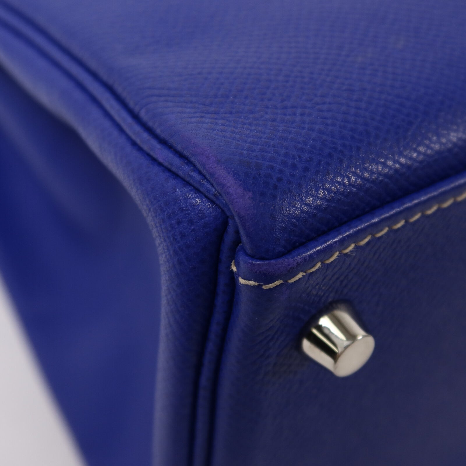 HERMES Epsom皮革Kelly 32手挽肩背兩用袋Bleu Electrique