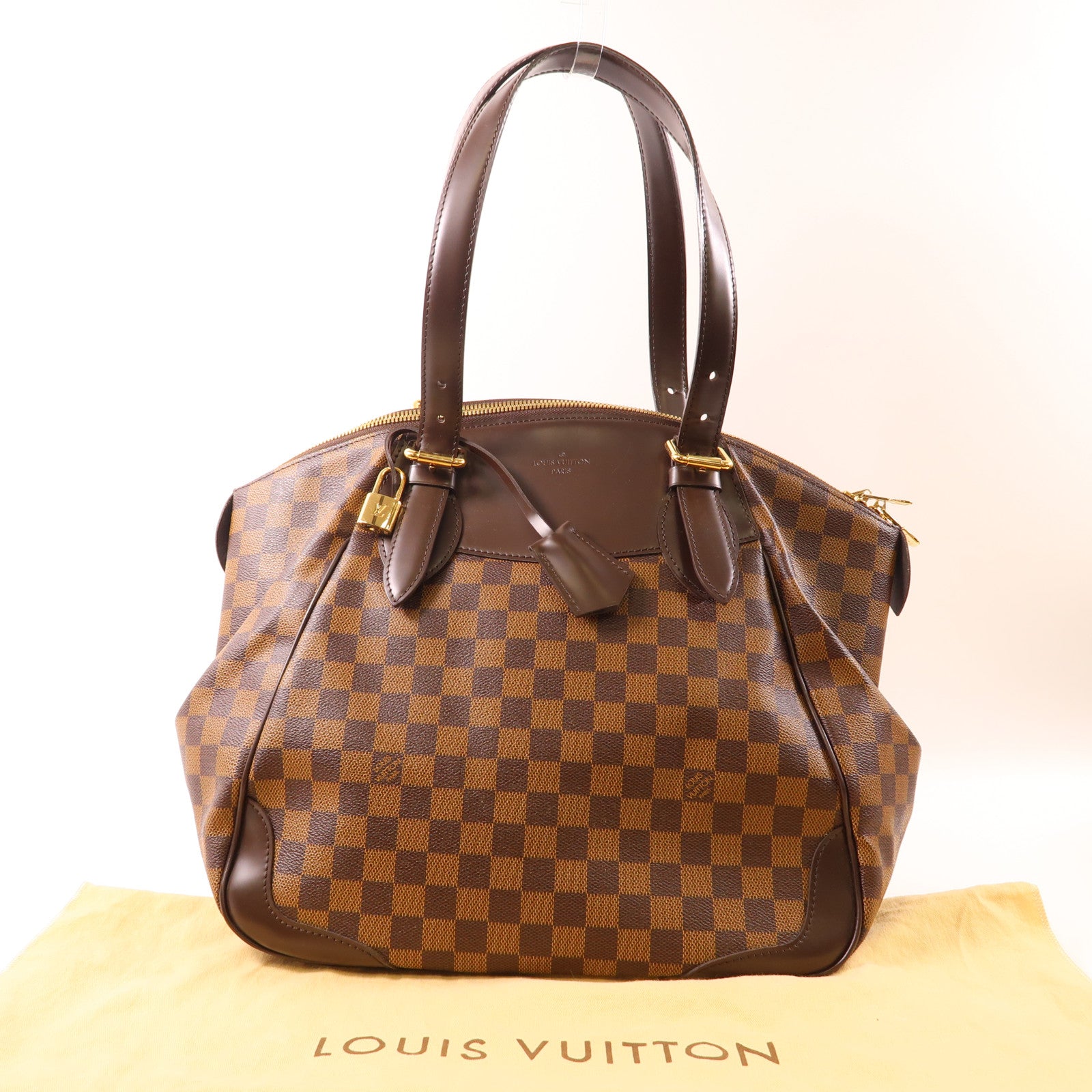 LOUIS VUITTON Damier Verona GM金扣肩背袋