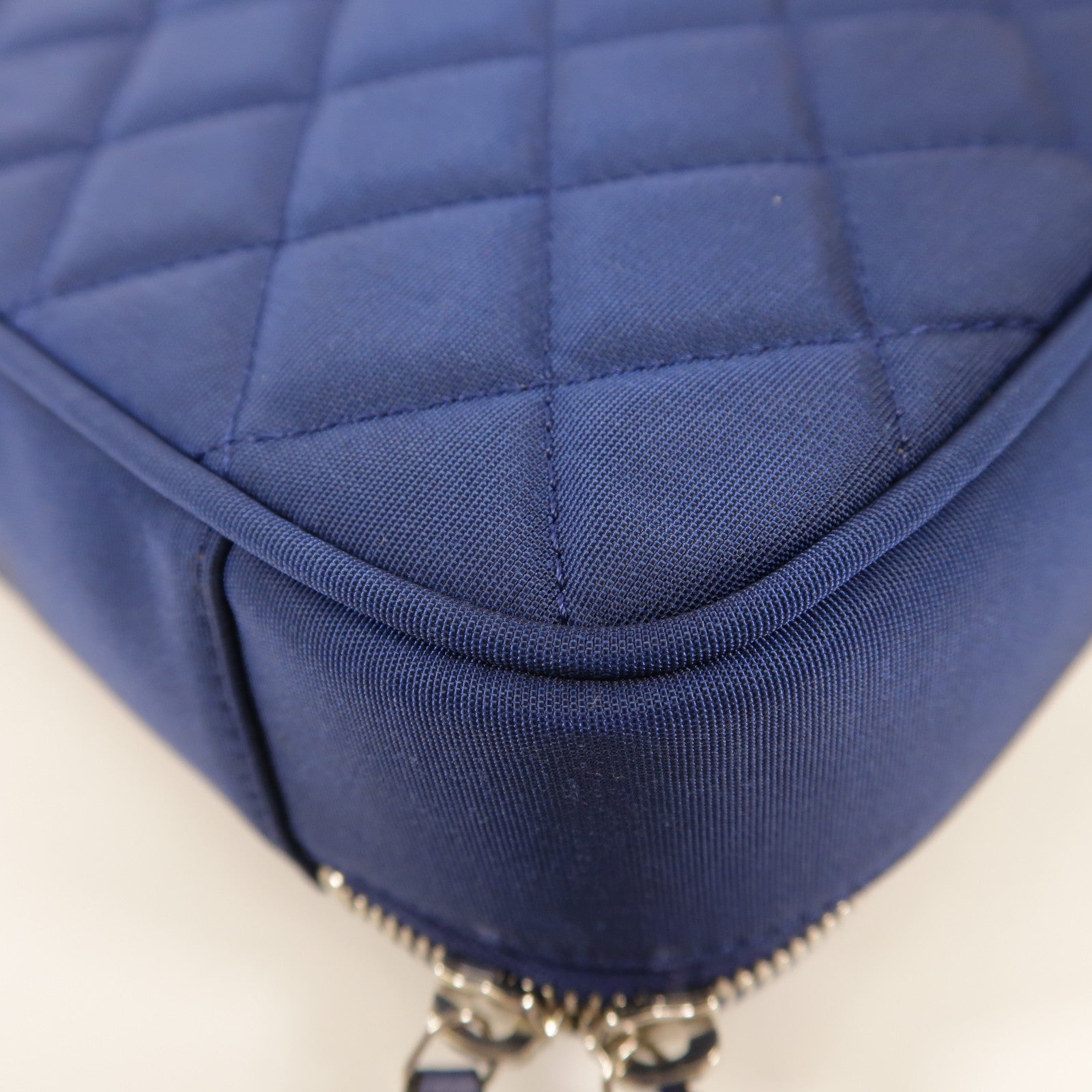 CHANEL CC SHW Laptop Bag Nylon Blue