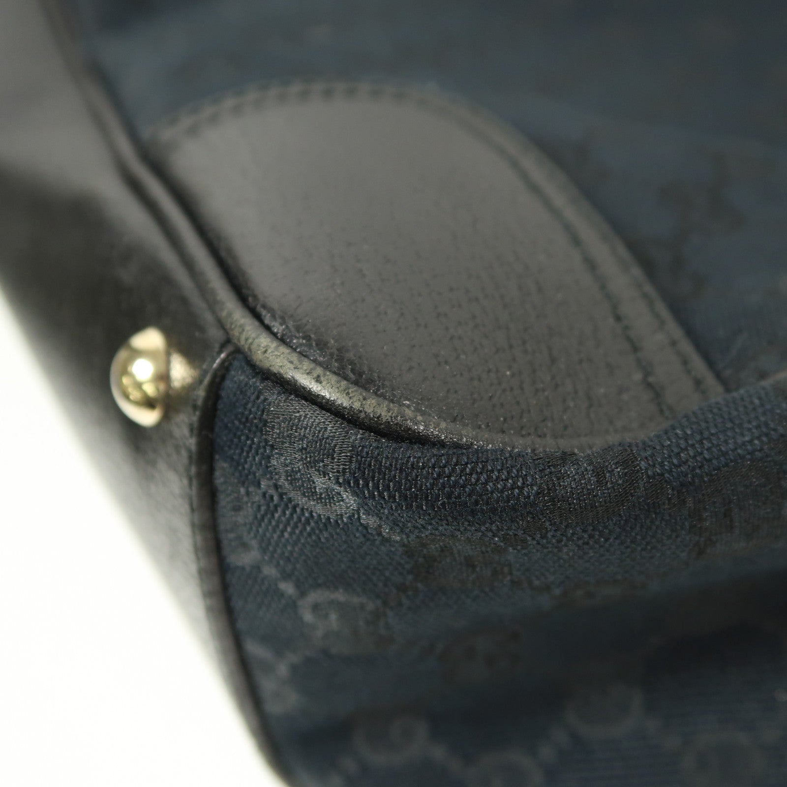 GUCCI 帆布/皮革Shoulder Bag金扣肩背袋