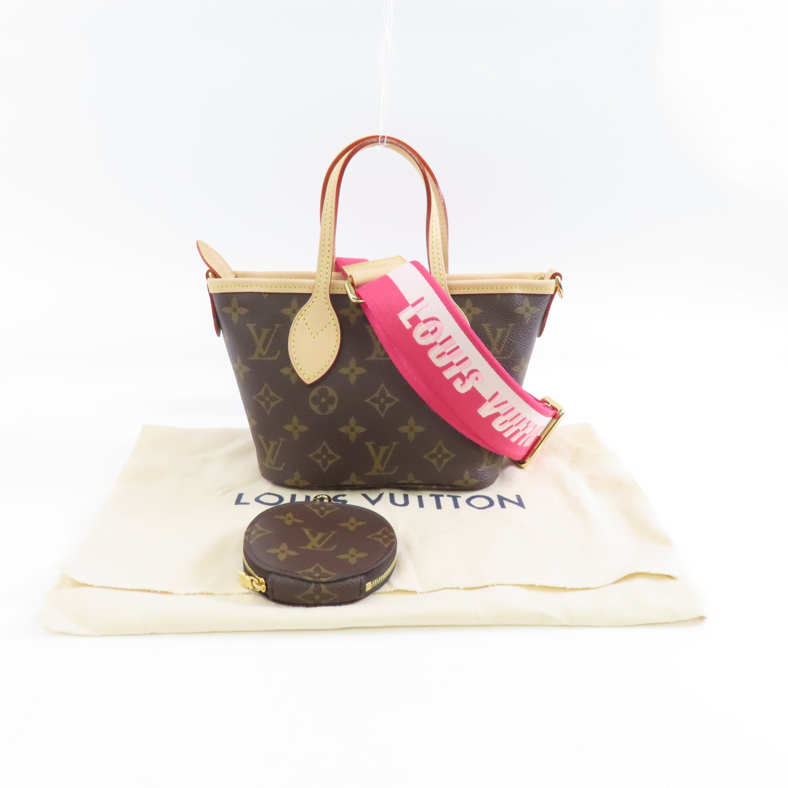 LOUIS VUITTON Monogram Neverfull BB金扣手挽肩背兩用袋啡色