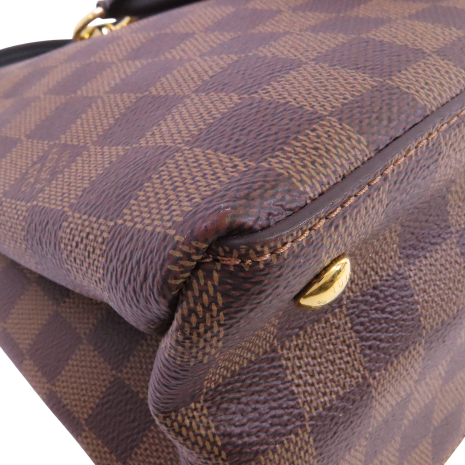 LOUIS VUITTON Damier Ebene Riverside金扣手挽肩背兩用袋
