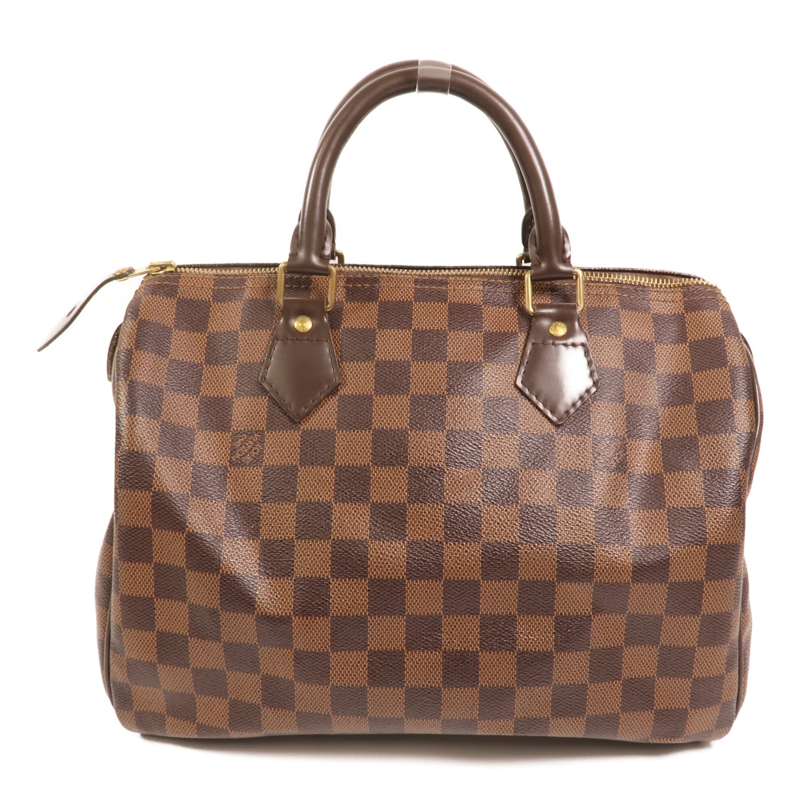 LOUIS VUITTON Damier Speedy 30金扣手挽袋