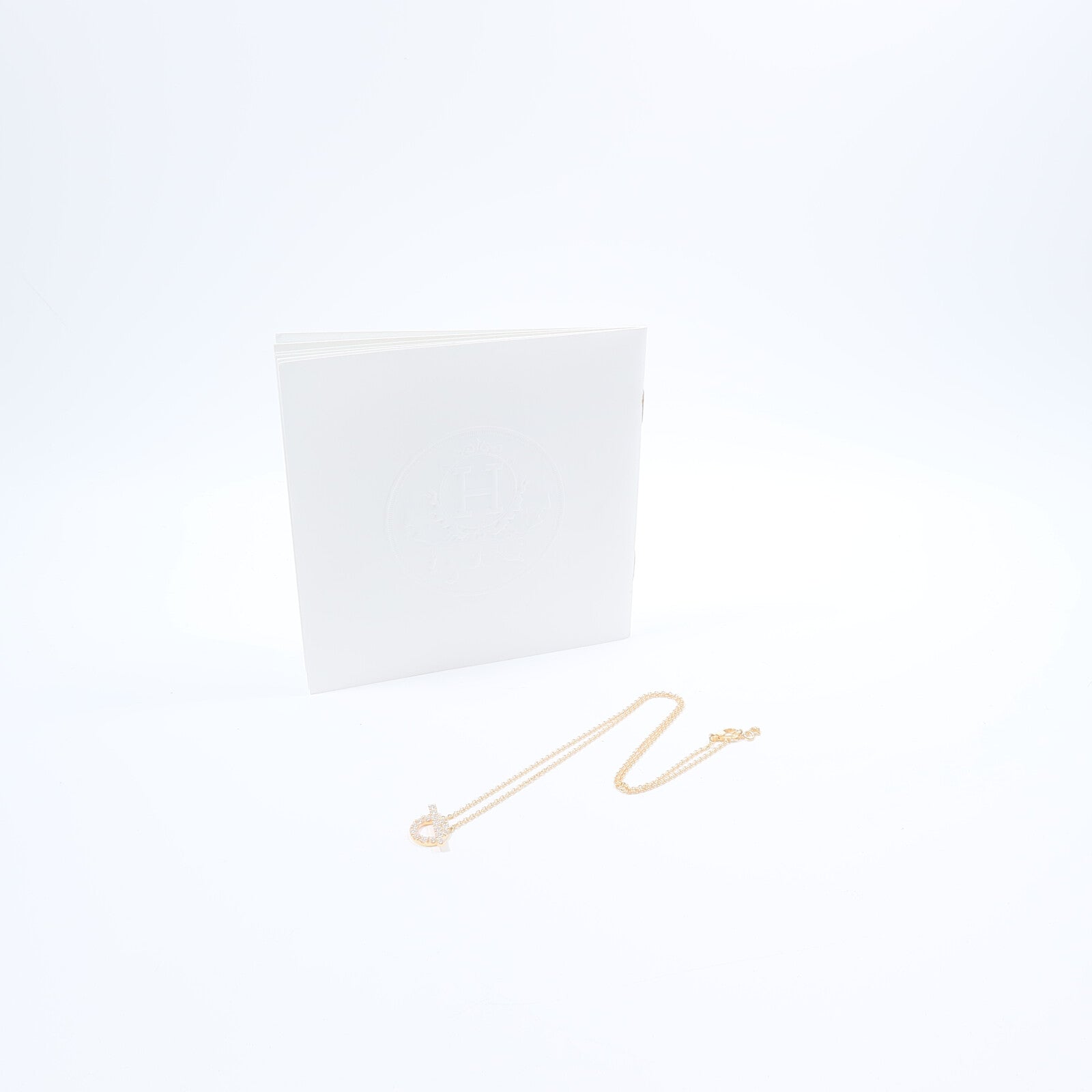 HERMES 18K玫瑰金Finesse Pendant鑽石項鍊