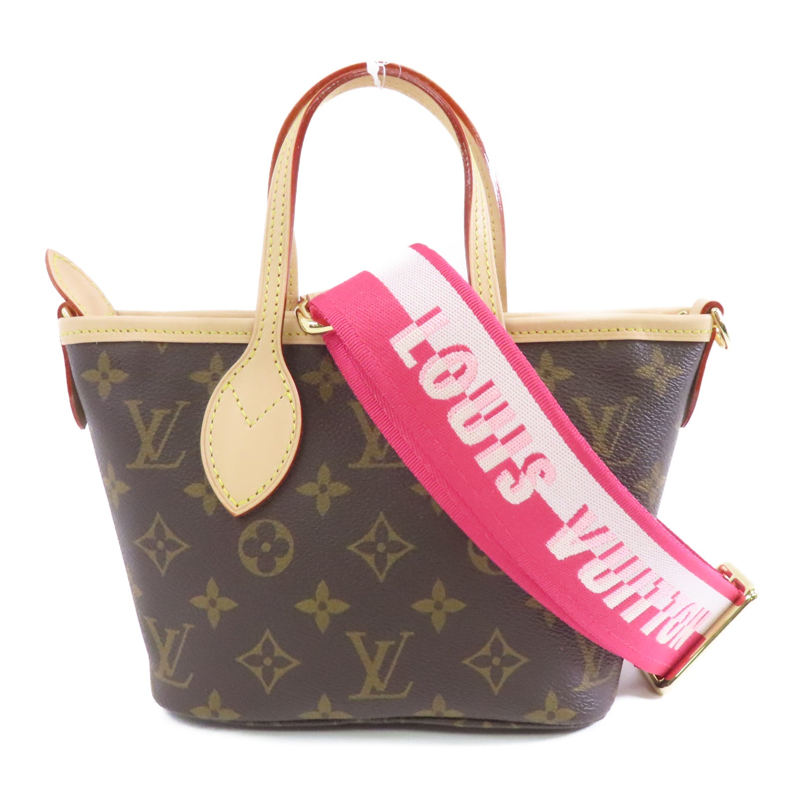 LOUIS VUITTON Monogram Neverfull BB金扣手挽肩背兩用袋啡色