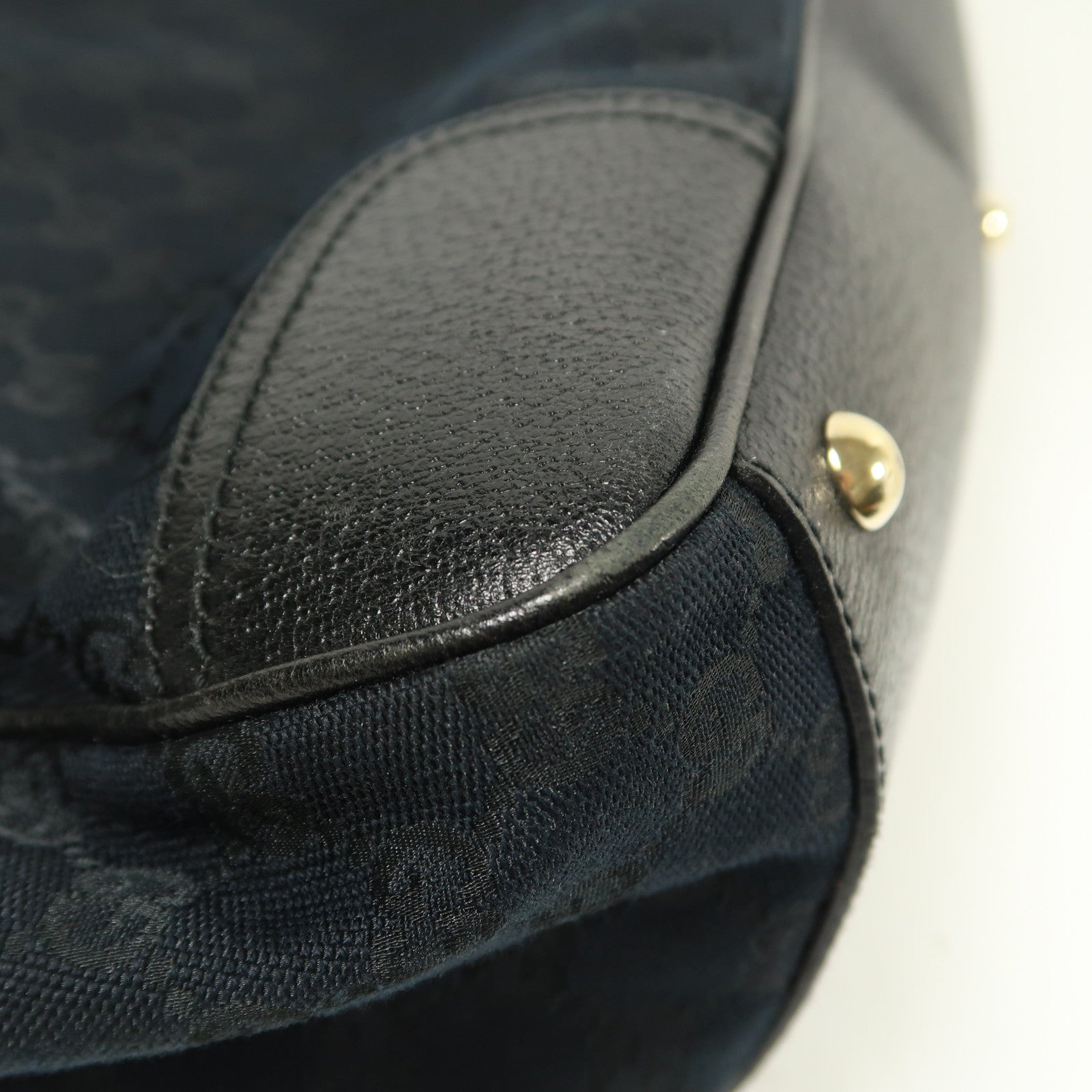GUCCI 帆布/皮革Shoulder Bag金扣肩背袋