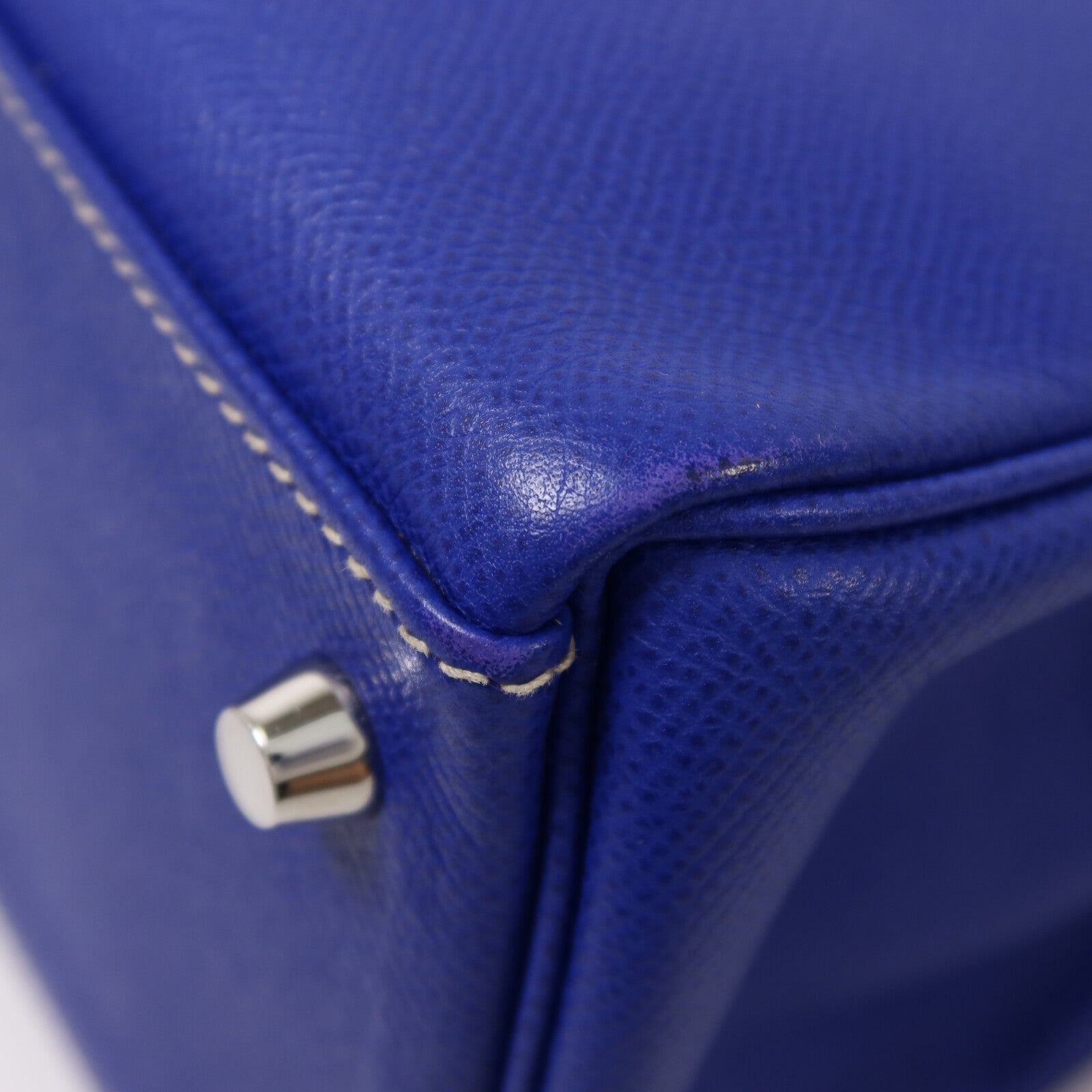 HERMES Epsom皮革Kelly 32手挽肩背兩用袋Bleu Electrique