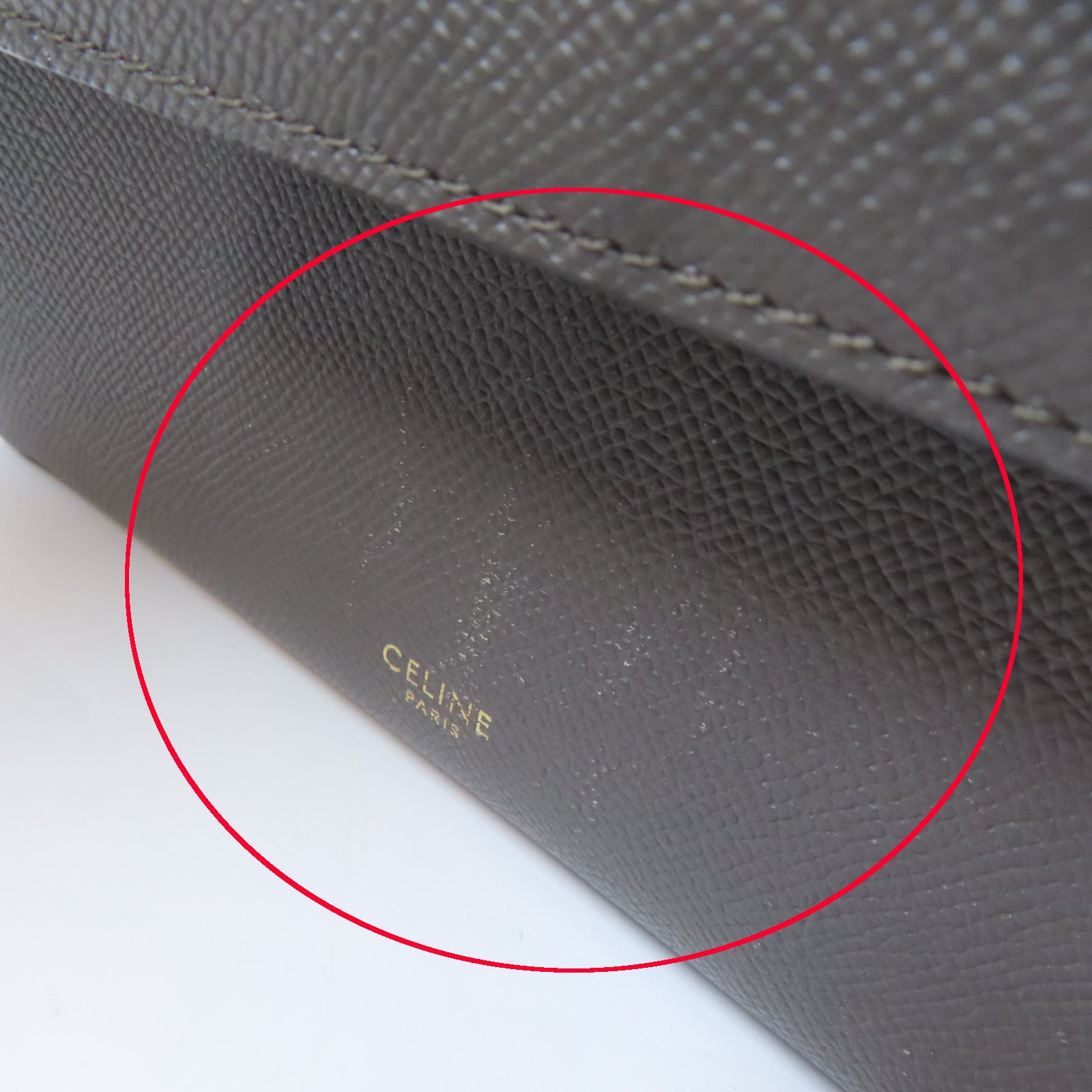 CELINE 牛皮皮革Nano Belt Bag金扣手挽肩背兩用袋灰色