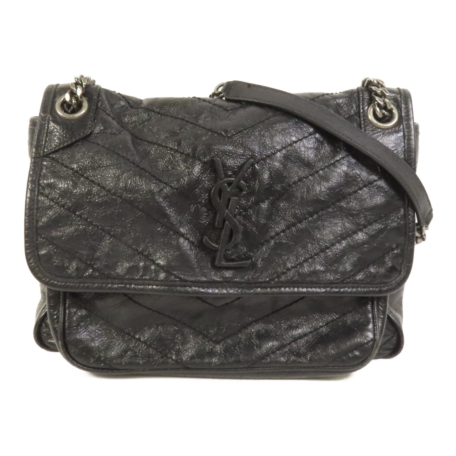 SAINT LAURENT 牛皮皮革Niki Medium銀扣肩背袋