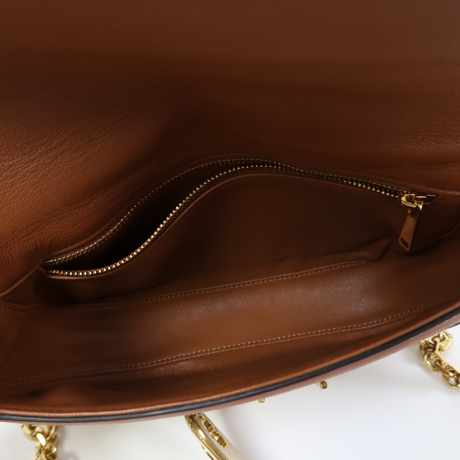 CELINE 帆布Shoulder Bag金扣鏈帶肩背袋啡色