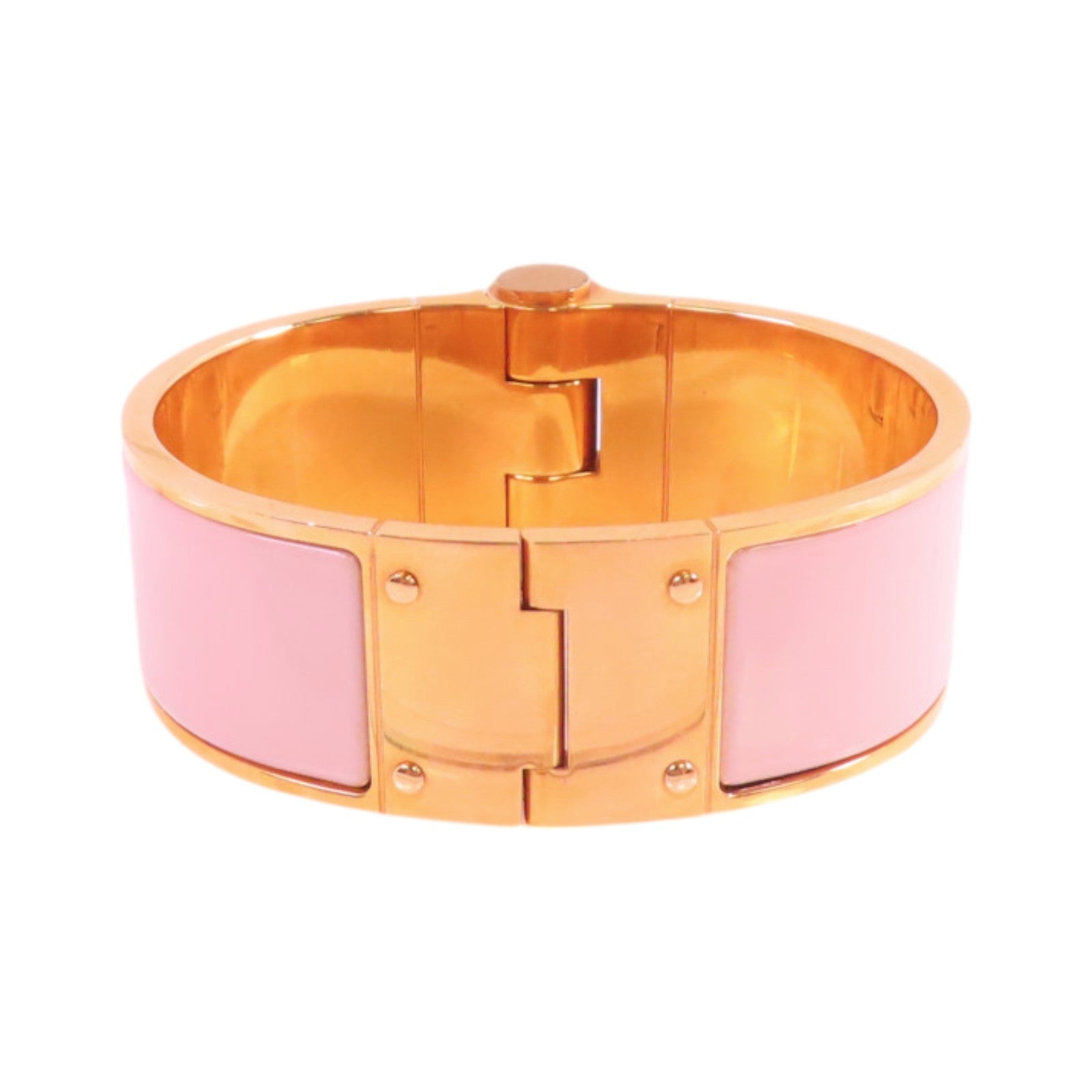 HERMES GHW Bracelet Bangle Metal Enamel