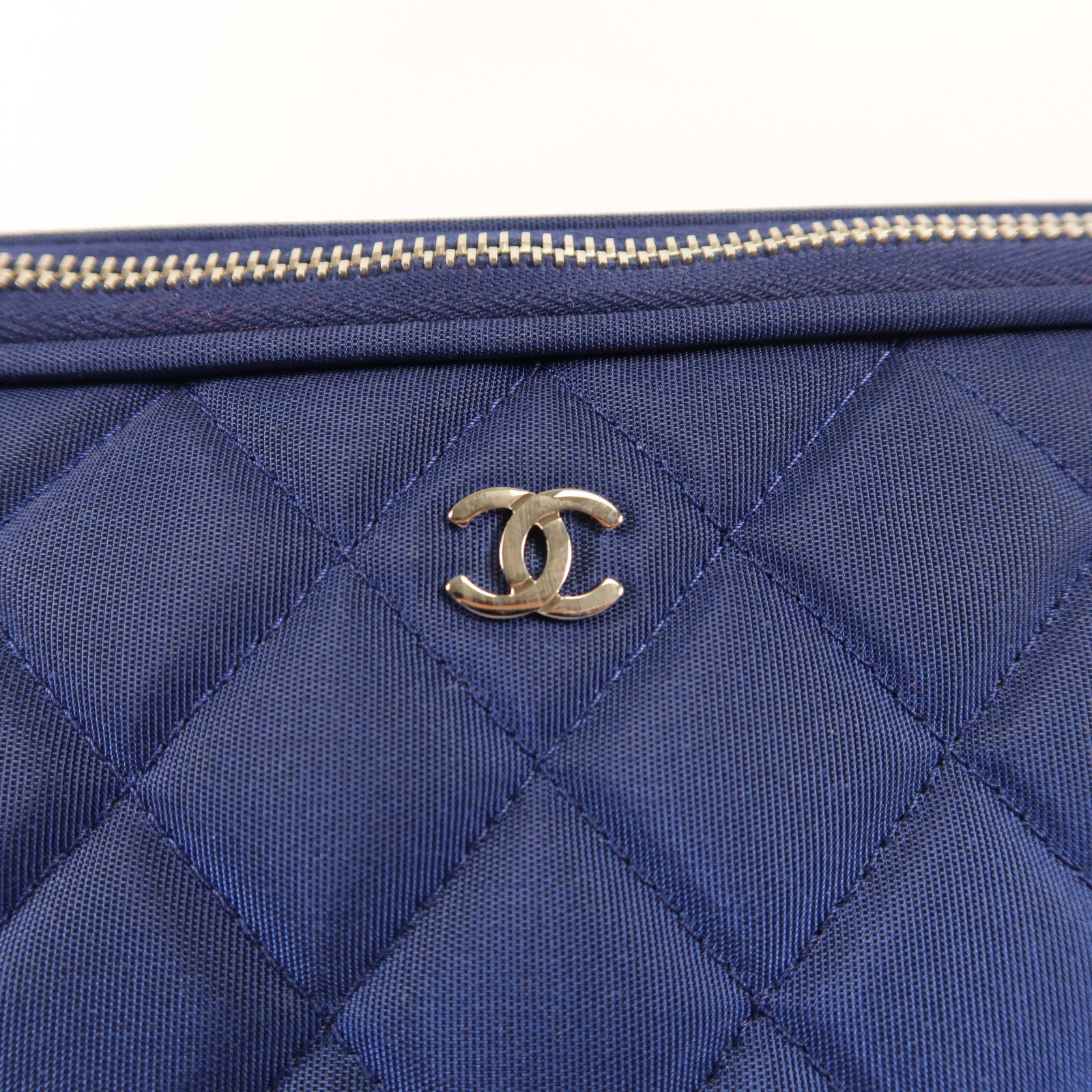 CHANEL CC SHW Laptop Bag Nylon Blue