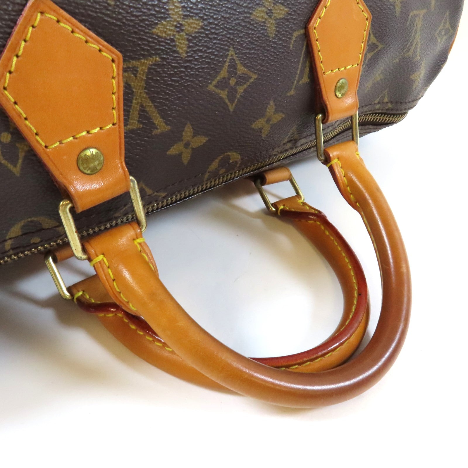 LOUIS VUITTON Monogram Speedy 35金扣手挽袋啡色