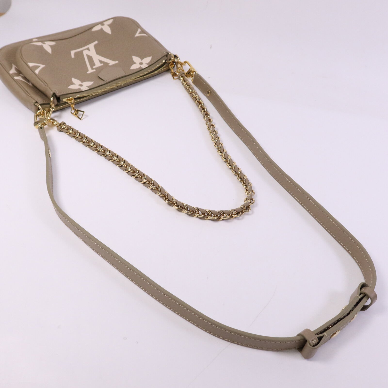 LOUIS VUITTON Monogram Empreinte Multi Pochette Accessoires金扣手挽肩背兩用袋