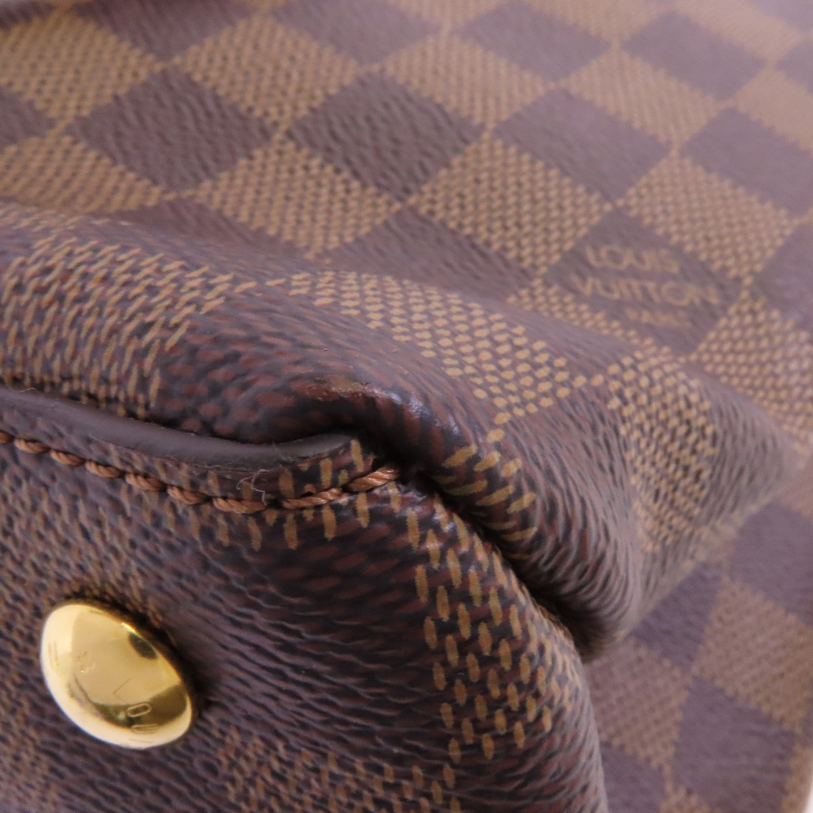 LOUIS VUITTON Damier Ebene Riverside金扣手挽肩背兩用袋