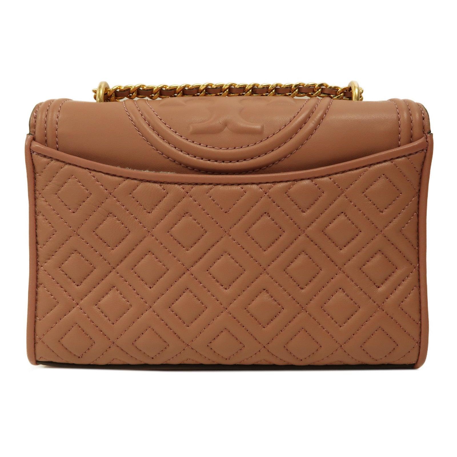 Tory Burch 牛皮皮革Chain Shoulder金扣鏈帶肩背袋粉紅色