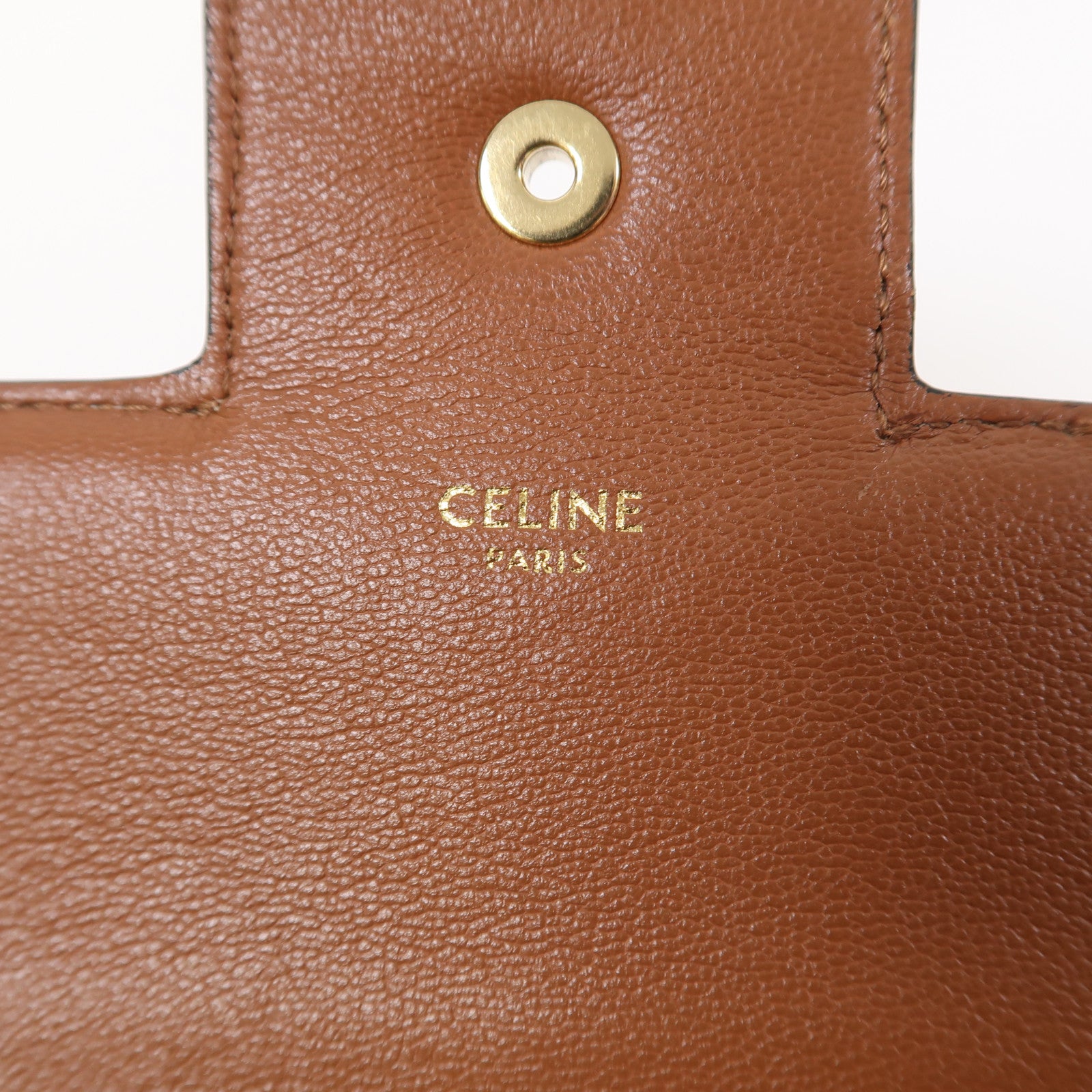 CELINE 帆布Shoulder Bag金扣鏈帶肩背袋啡色